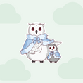 Load image into Gallery viewer, Winter Owl Family Sticker - Winter Collection