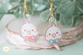 Load image into Gallery viewer, Blue and Pink Bow Budgie - Earring