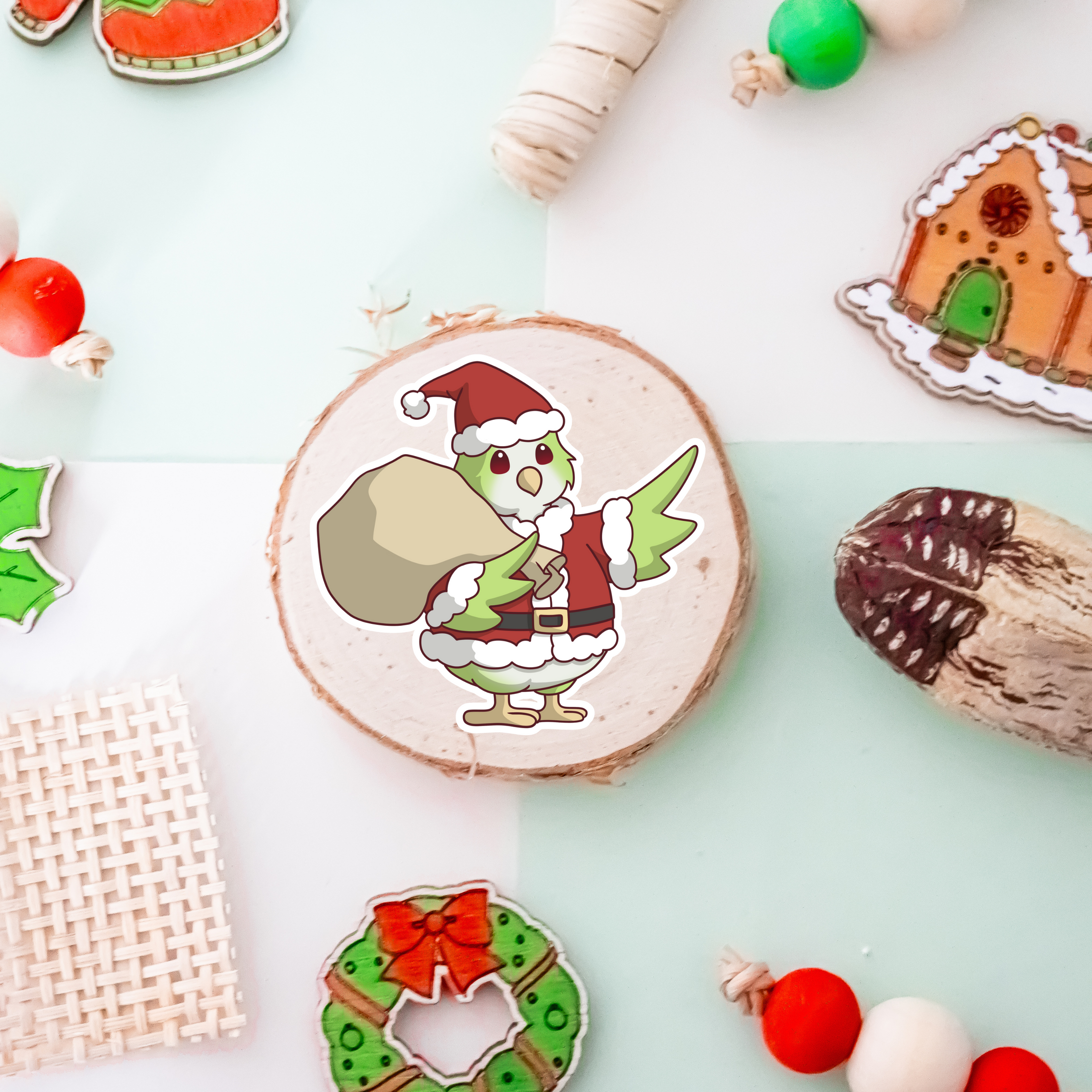 Santa’s Little Conure Vinyl Sticker - Christmas Collection