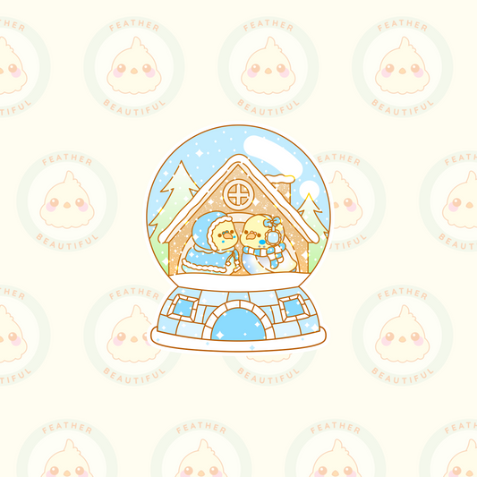 Winter Wonderland Budgies Vinyl Sticker - Winter Collection