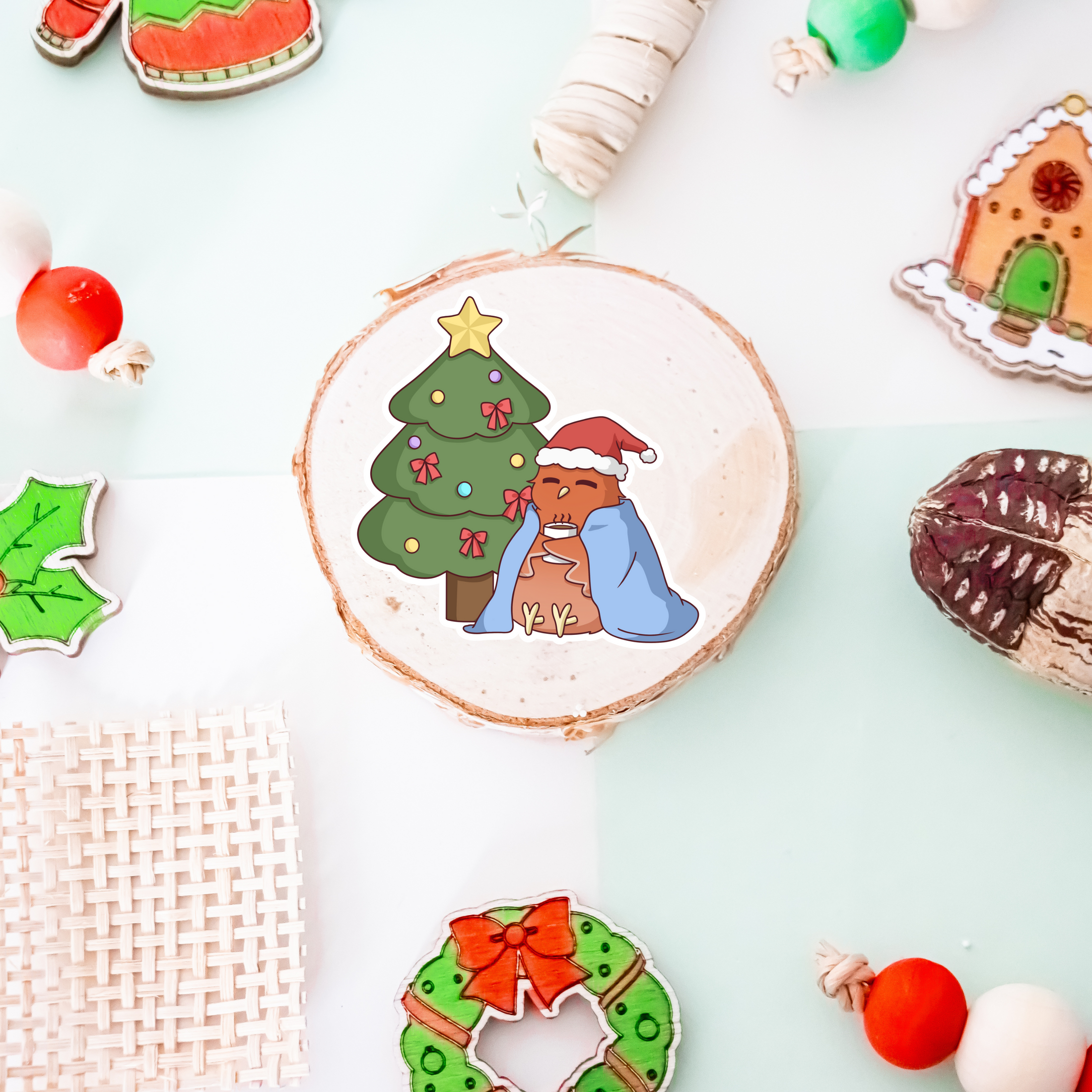 Cozy Canary Christmas Vinyl Sticker  - Christmas Collection