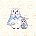 Load image into Gallery viewer, Winter Owl Family Sticker - Winter Collection
