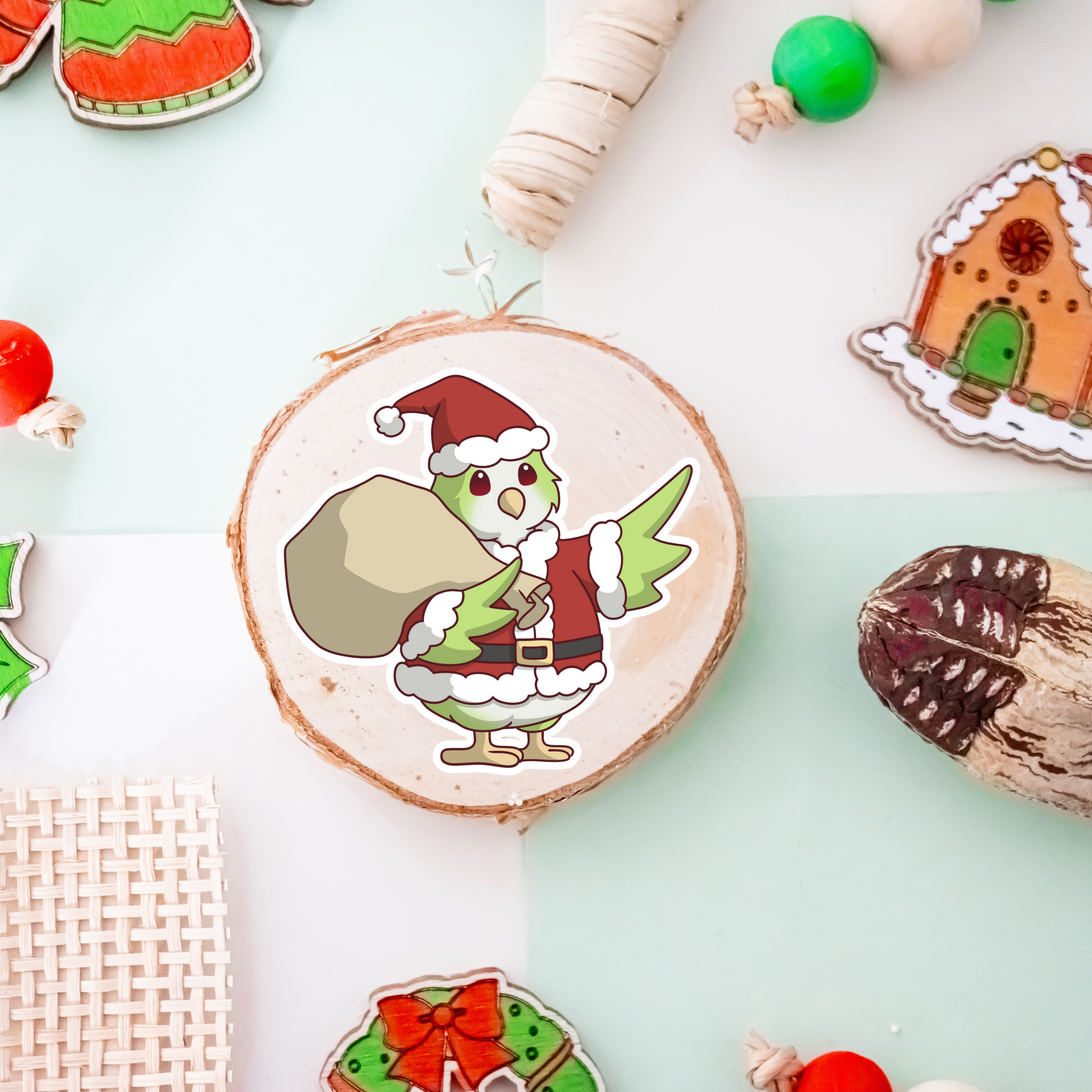 Santa’s Little Conure Vinyl Sticker - Christmas Collection