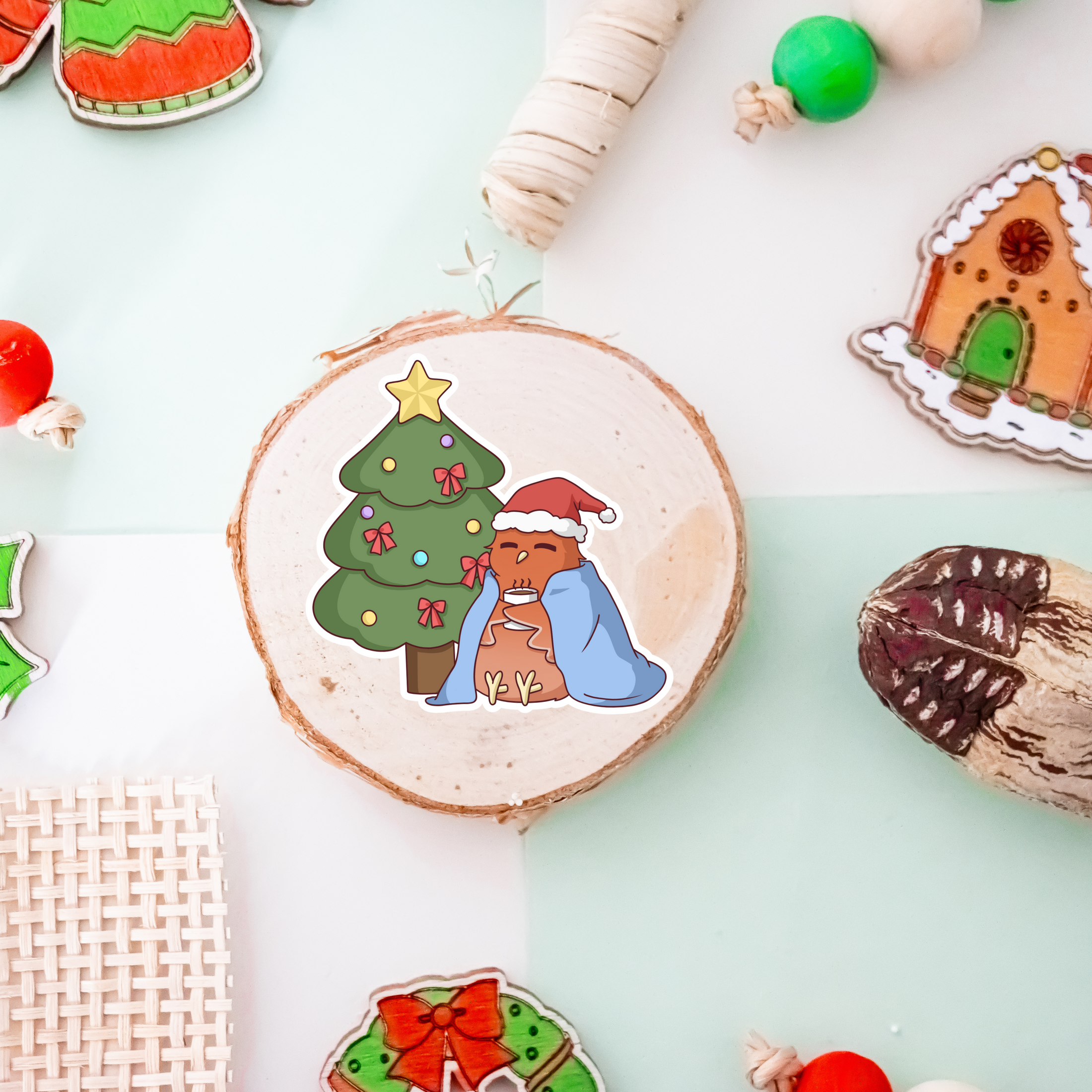 Cozy Canary Christmas Vinyl Sticker  - Christmas Collection