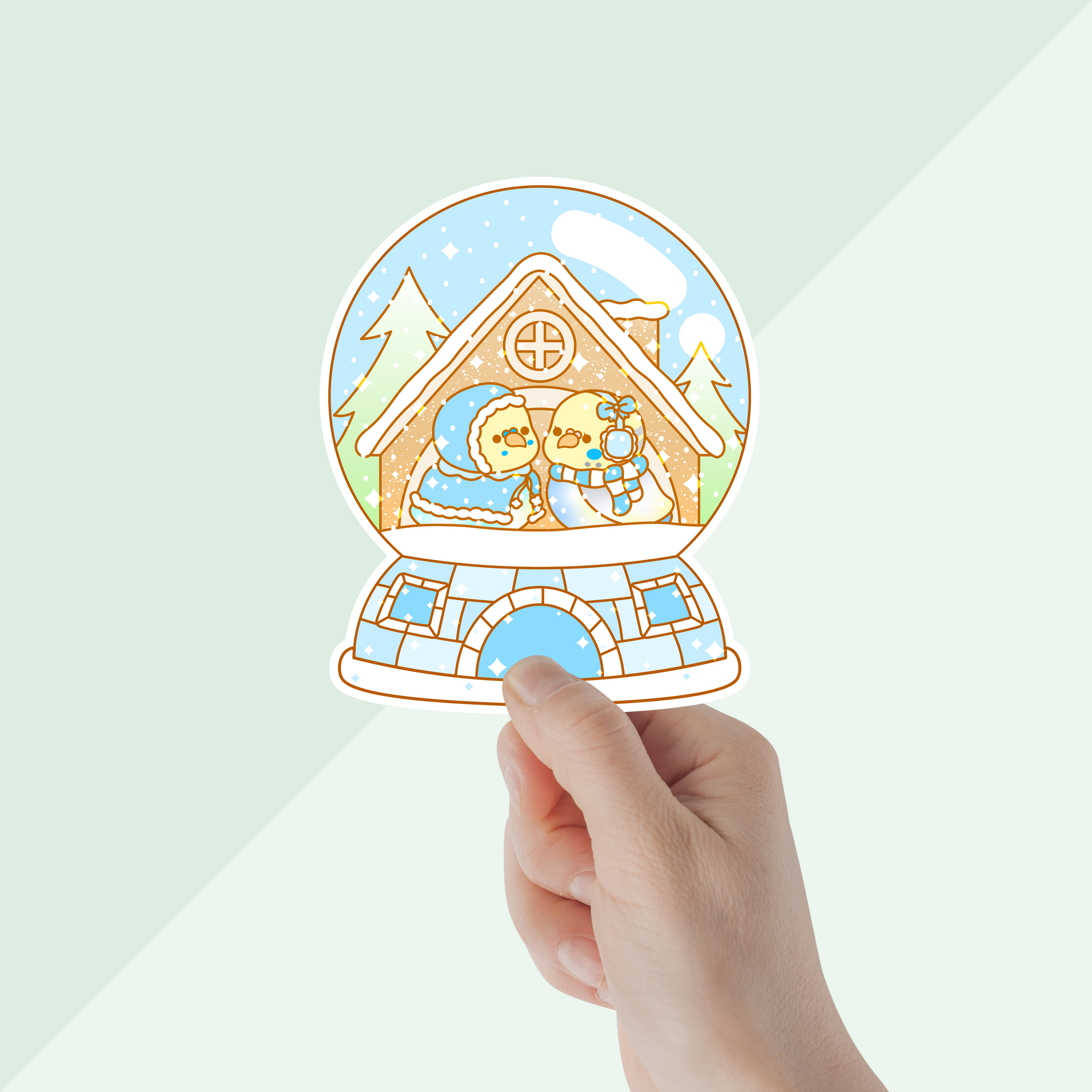Winter Wonderland Budgies Vinyl Sticker - Winter Collection