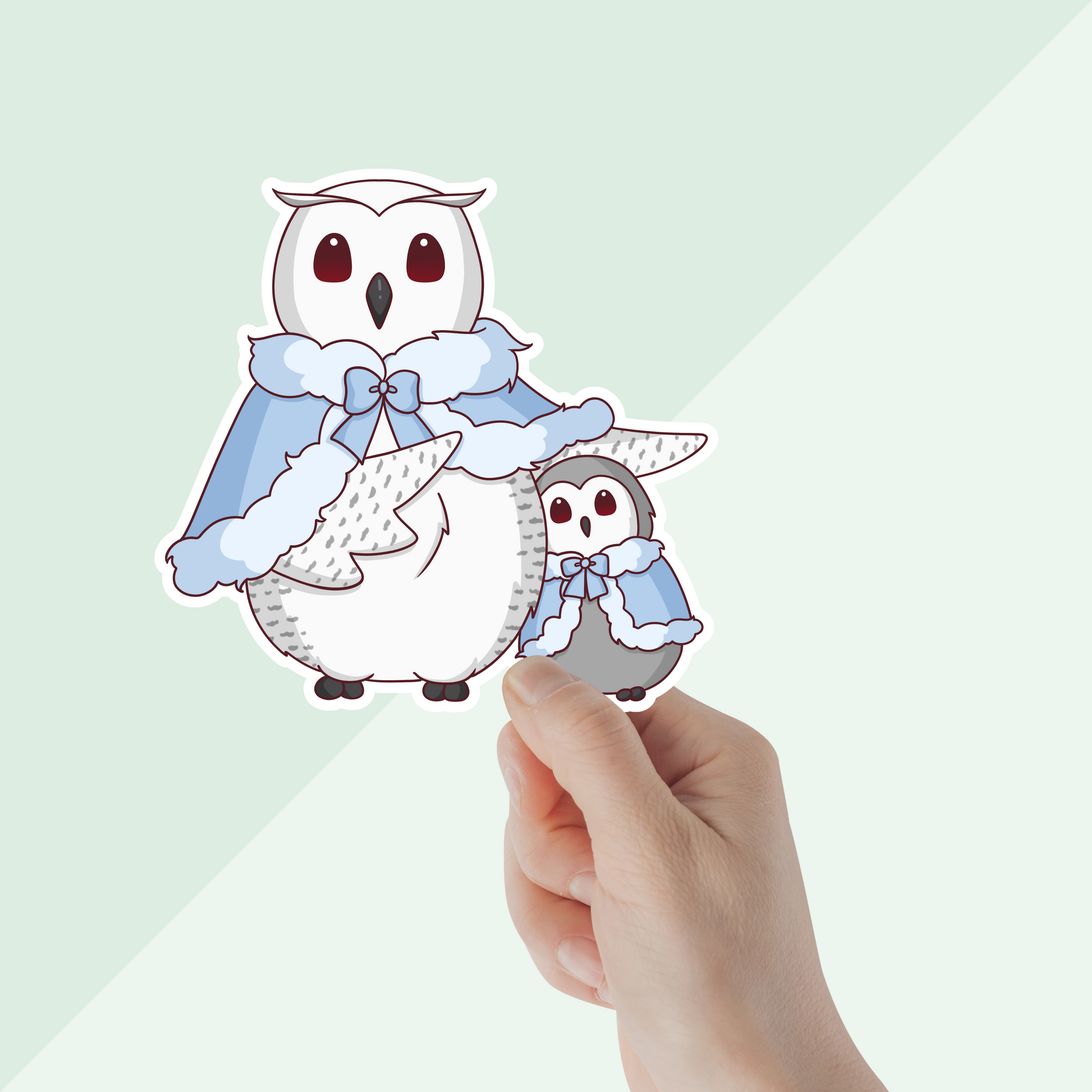 Winter Owl Family Sticker - Winter Collection