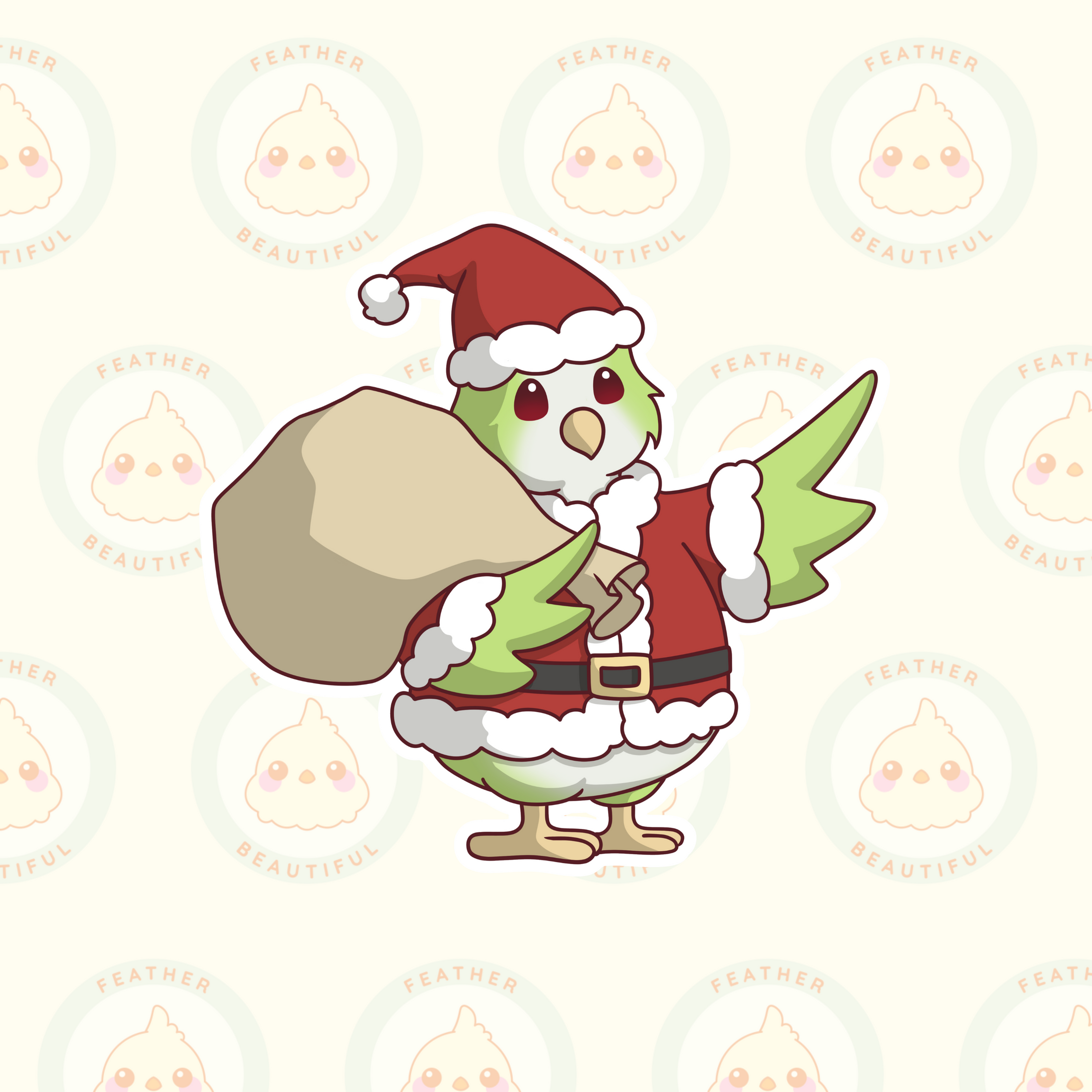 Santa’s Little Conure Vinyl Sticker - Christmas Collection