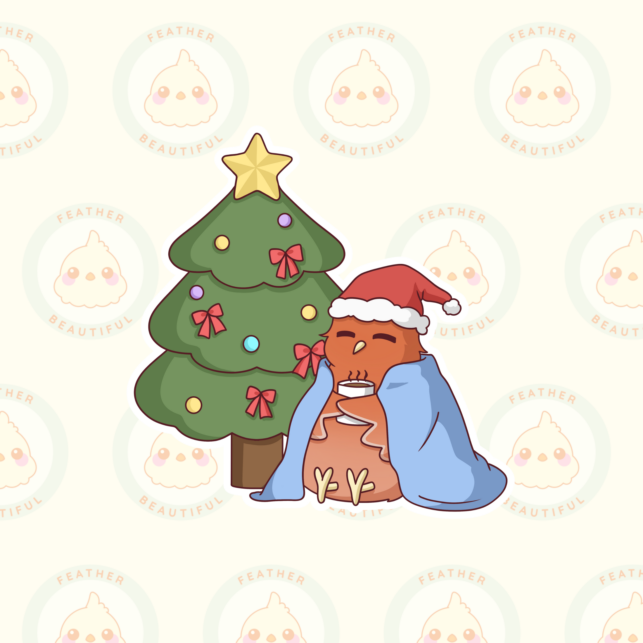 Cozy Canary Christmas Vinyl Sticker  - Christmas Collection
