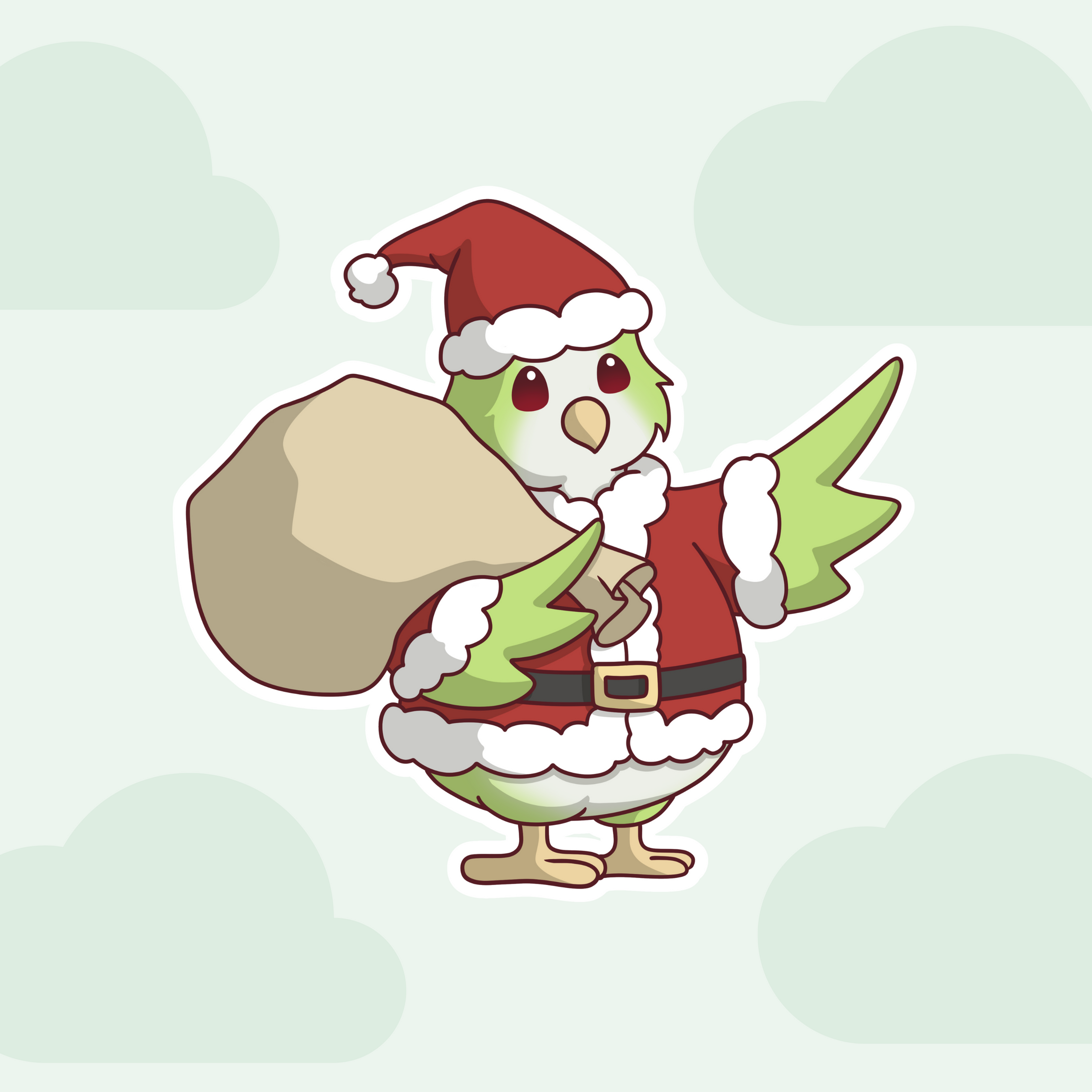 Santa’s Little Conure Vinyl Sticker - Christmas Collection