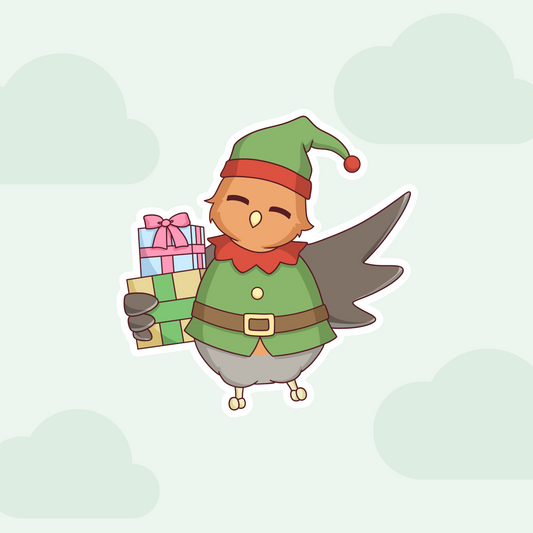 Robin the Christmas Elf Vinyl Sticker - Christmas Collection