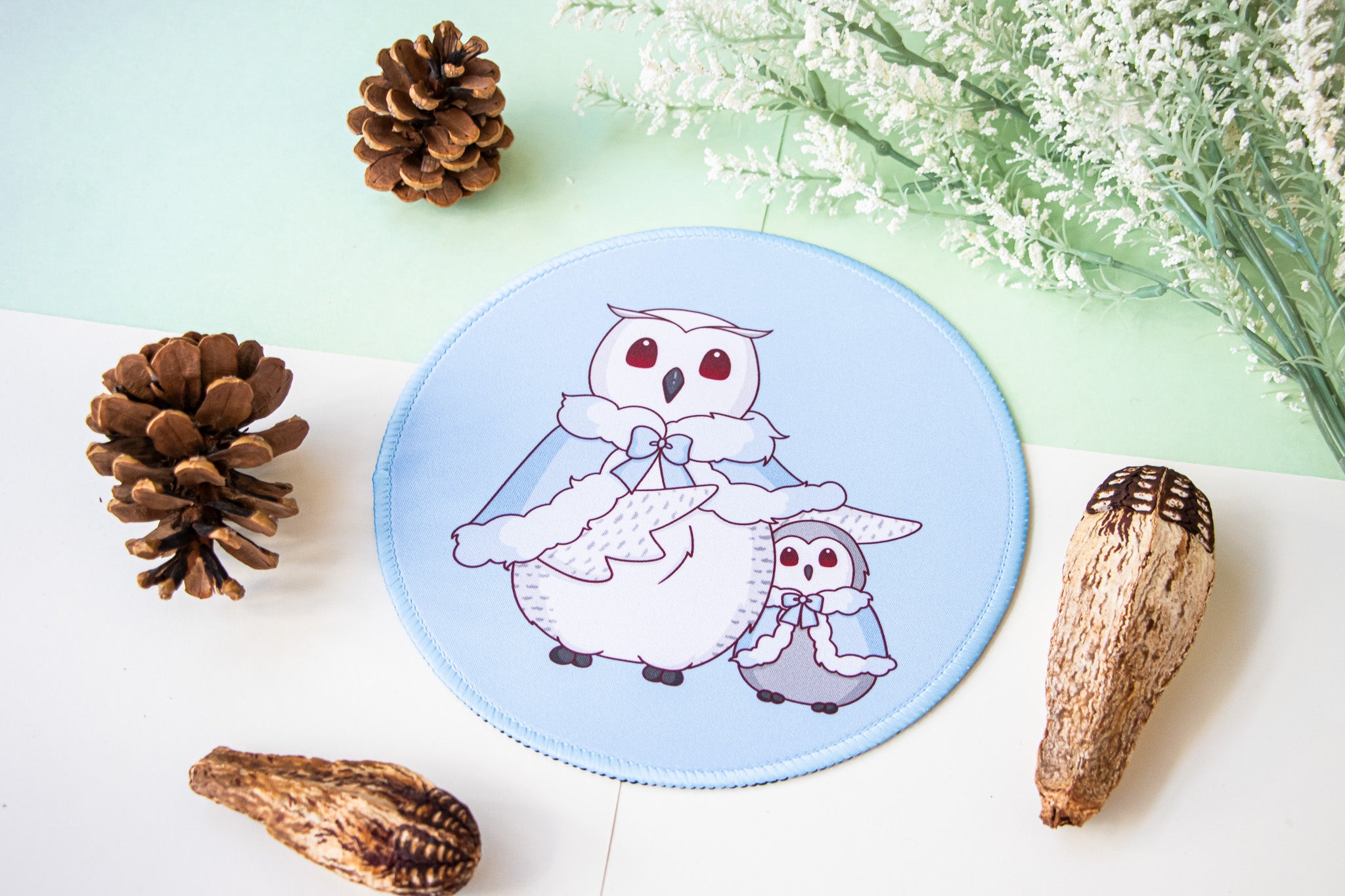 Frosty Feather Mouse Mat - Winter Collection