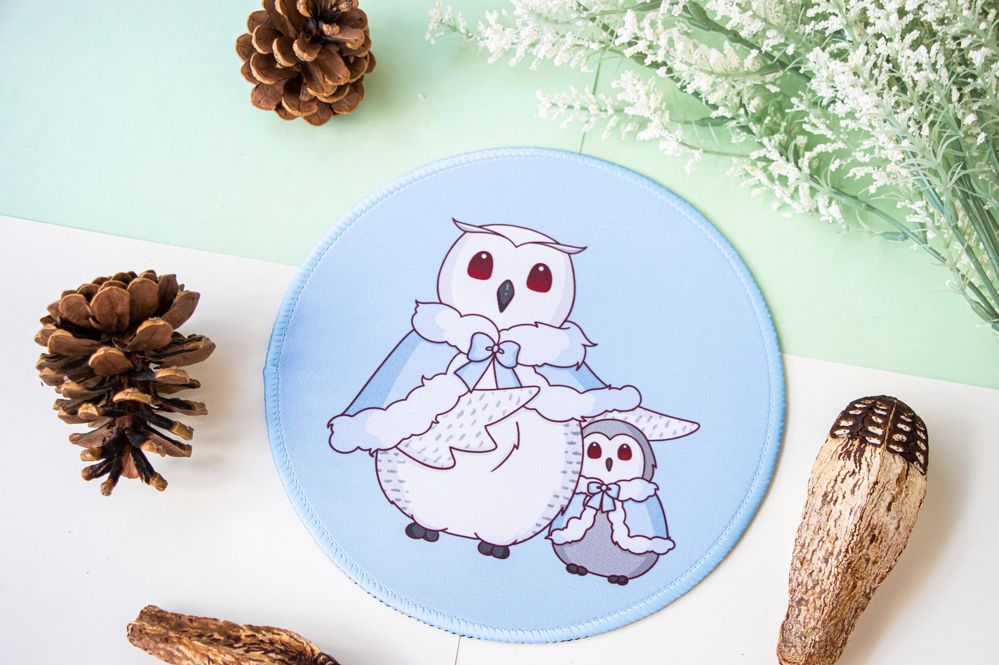 Frosty Feather Mouse Mat - Winter Collection