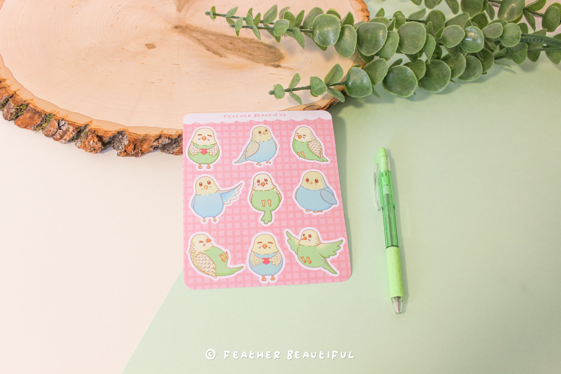 Kawaii Budgie - Sticker Sheet
