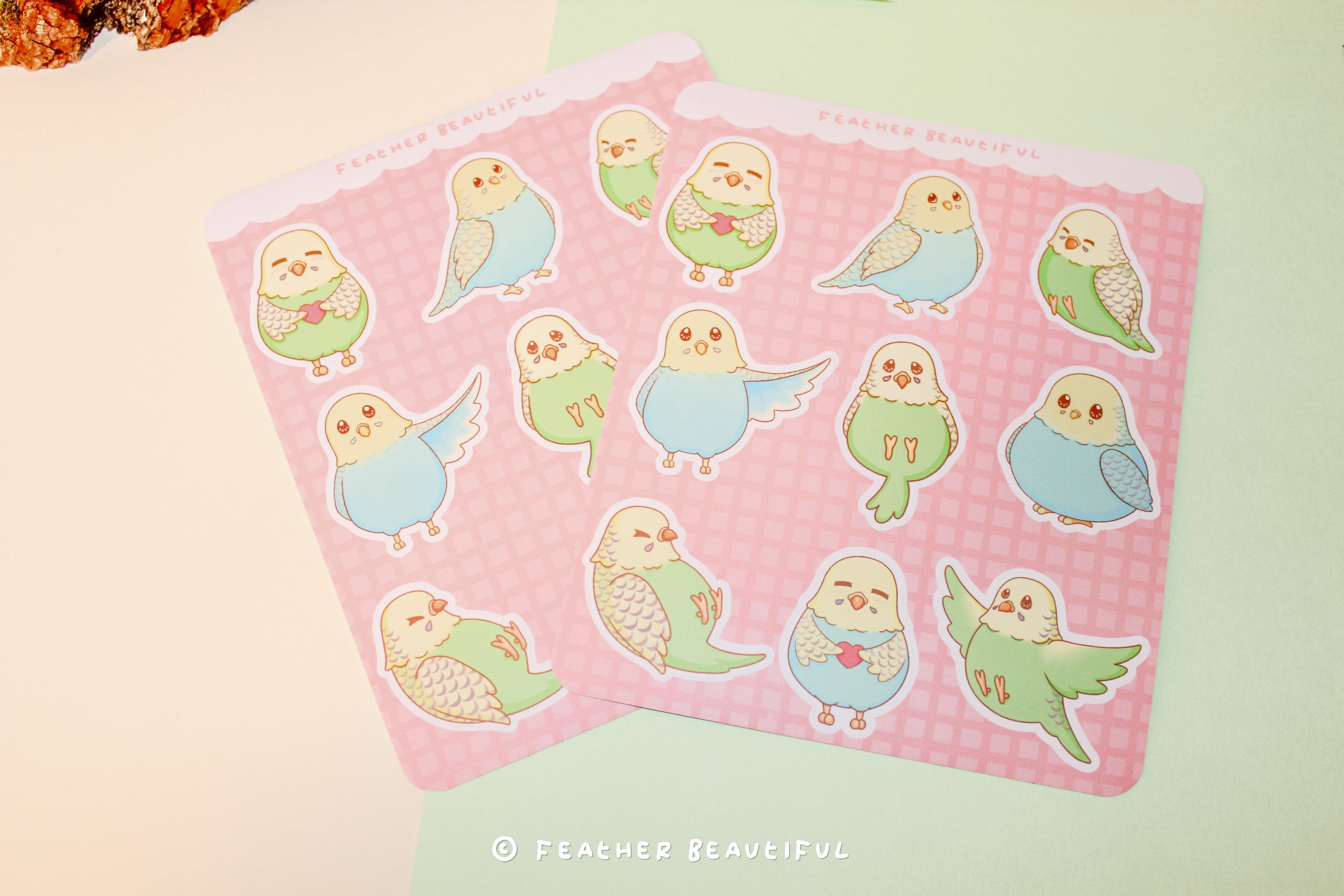 Kawaii Budgie - Sticker Sheet