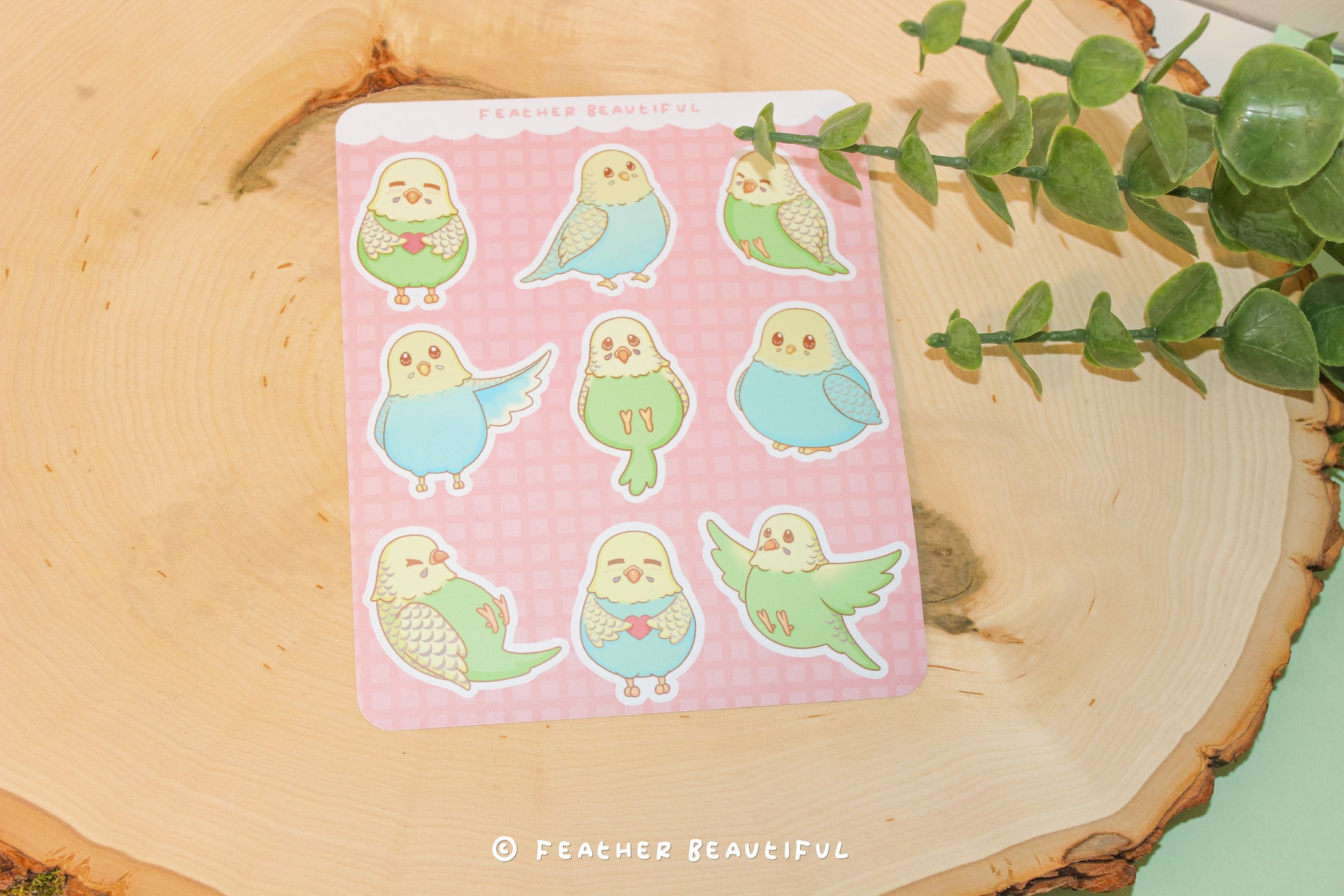Kawaii Budgie - Sticker Sheet