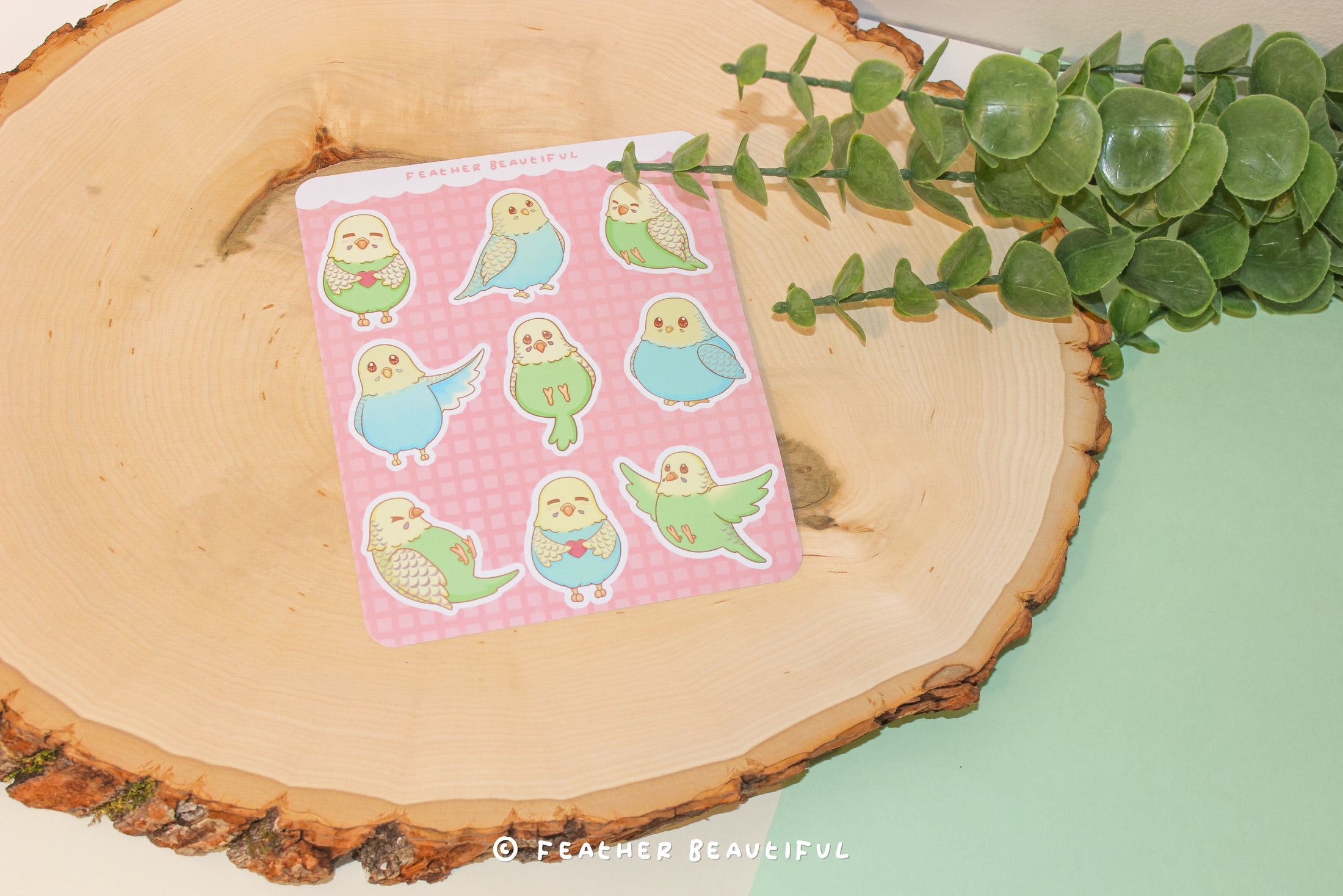 Kawaii Budgie - Sticker Sheet