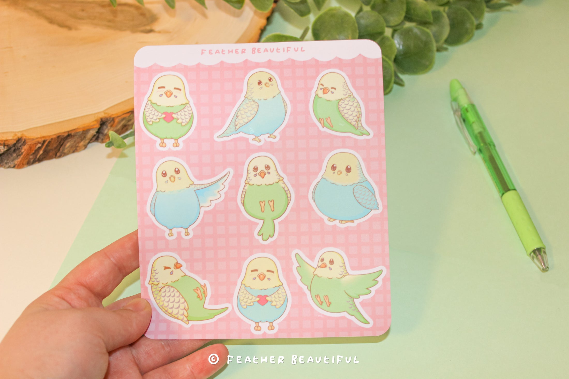 Kawaii Budgie - Sticker Sheet