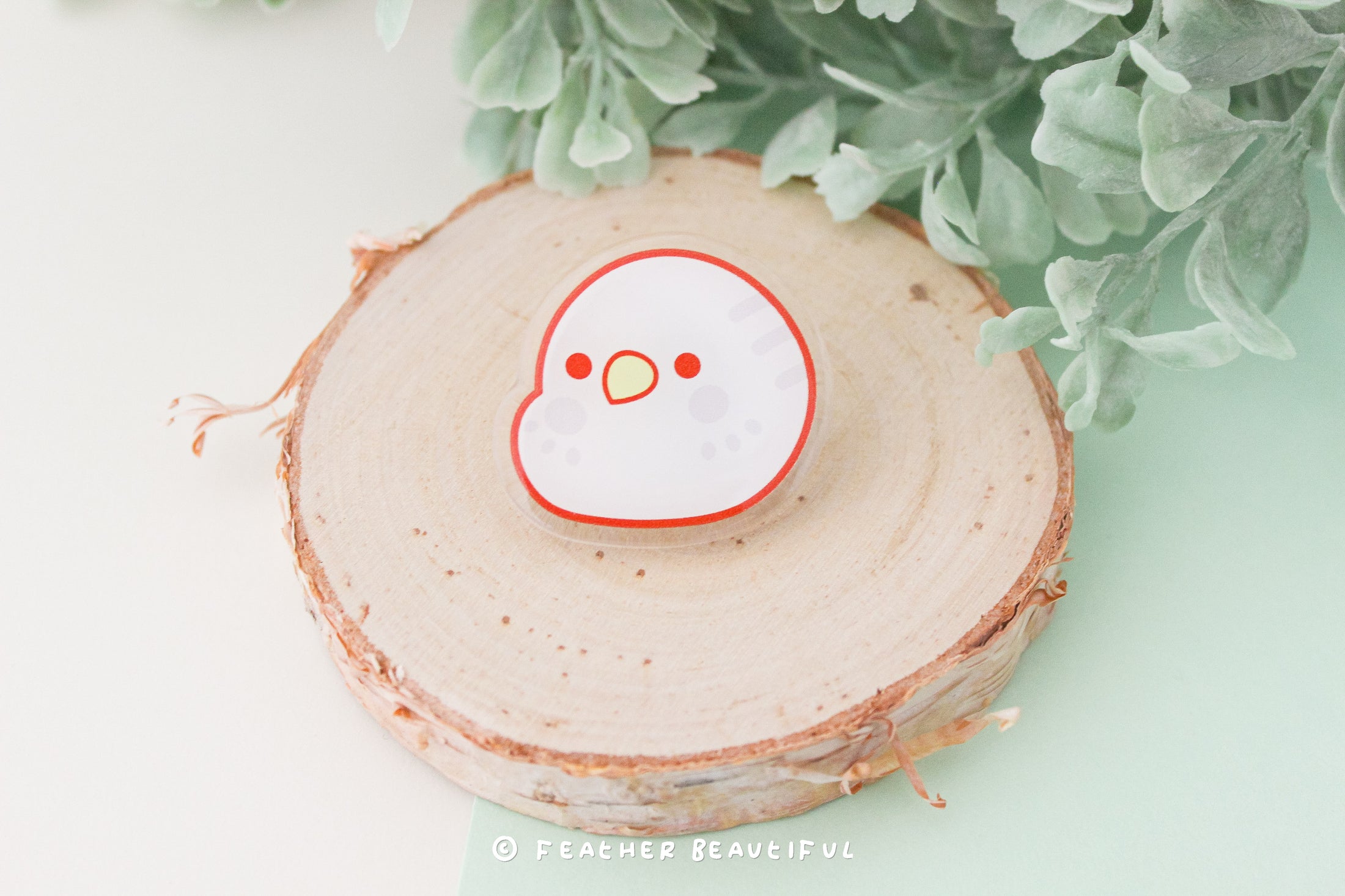 Grey Budgie - Acrylic Pin