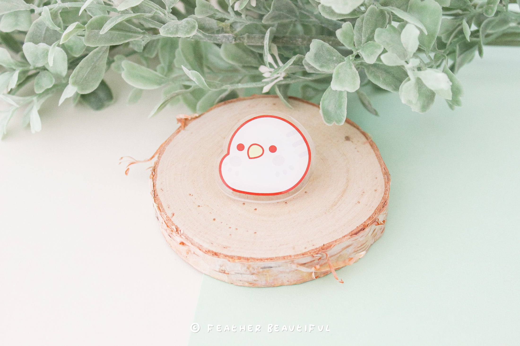 Grey Budgie - Acrylic Pin