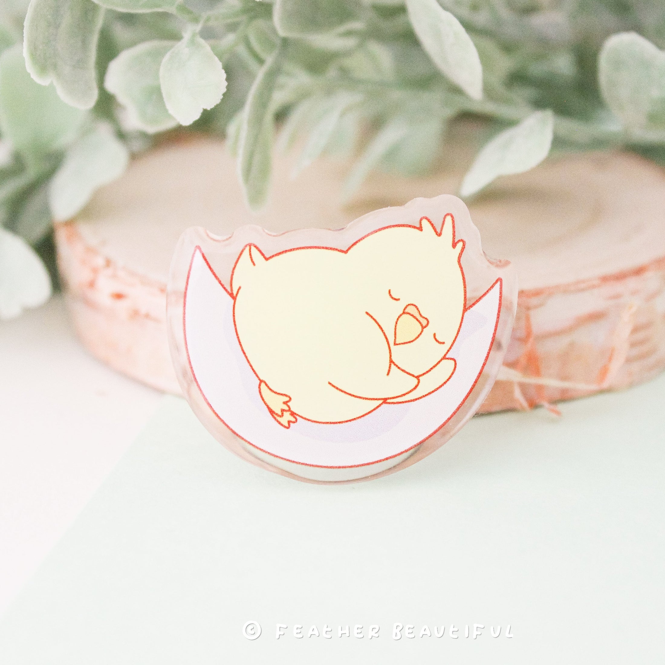 Sleeping Cockatiel - Acrylic Pin