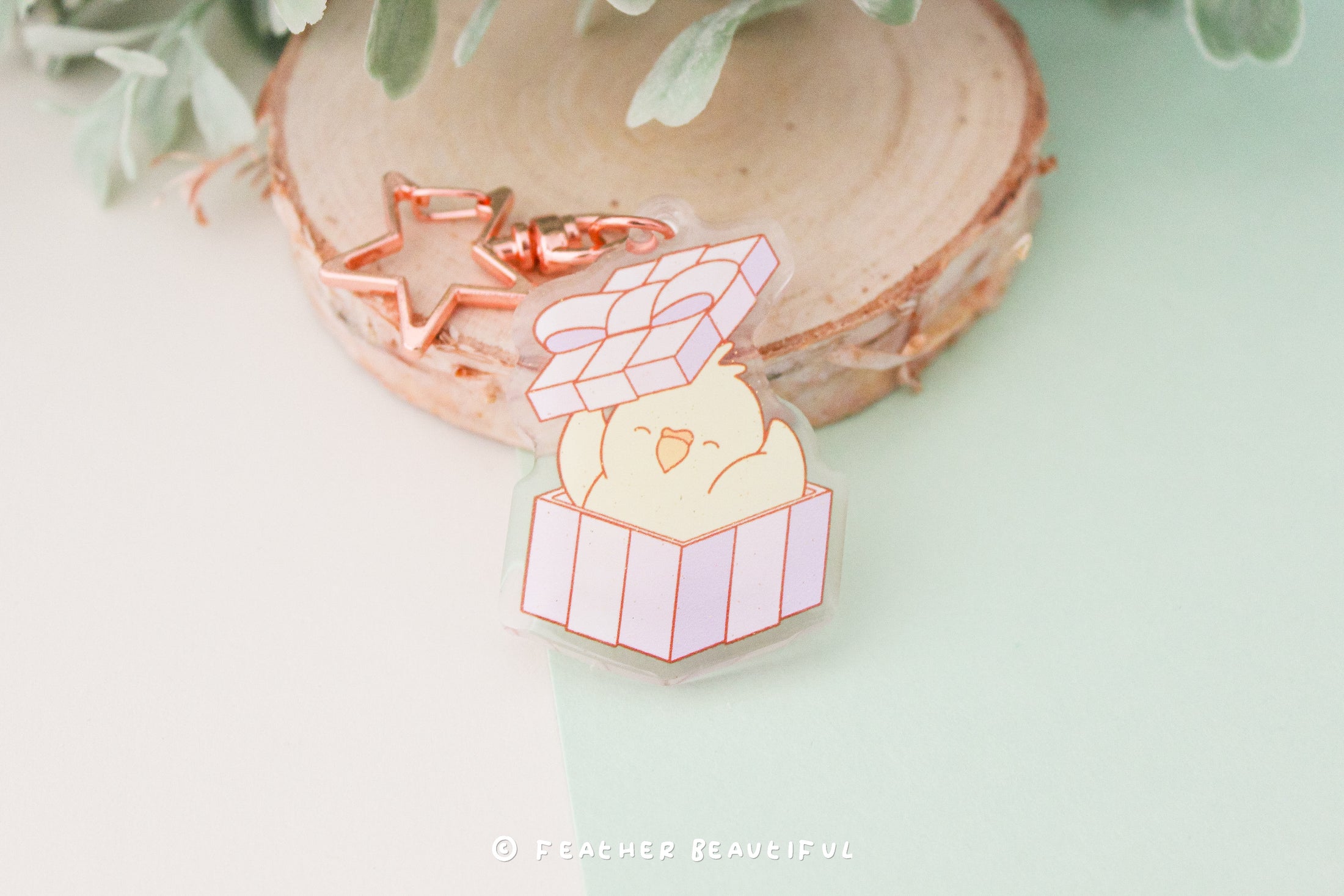 Cockatiel in A Box - Acrylic Keychain