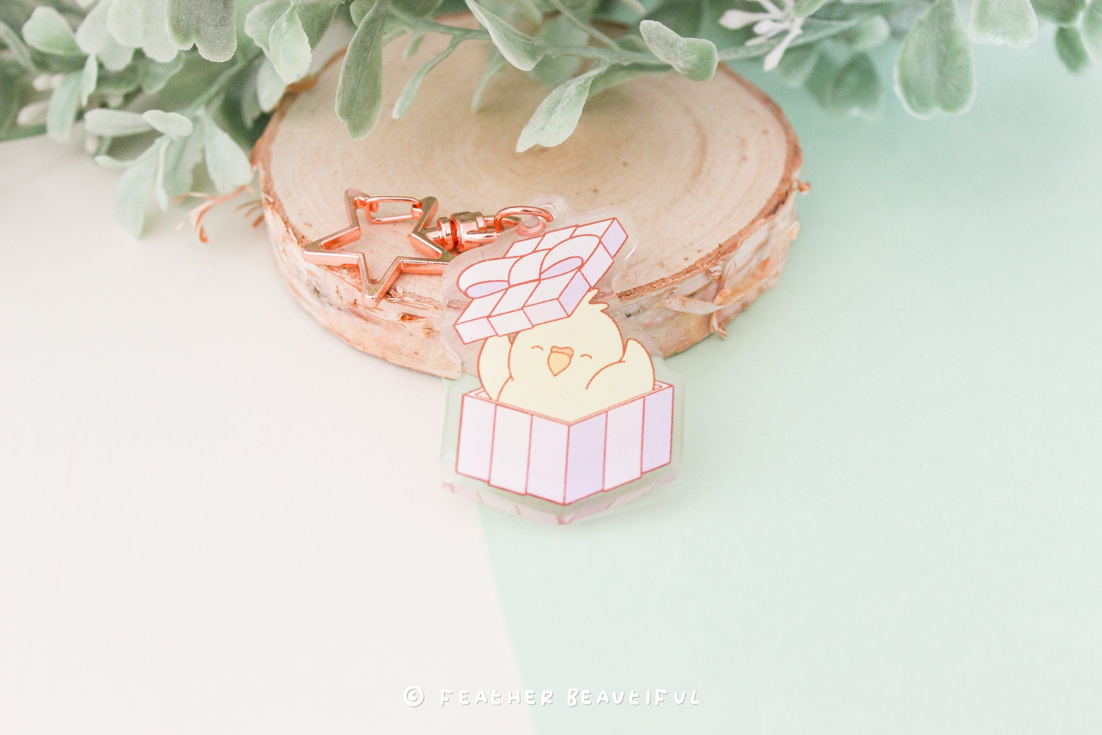 Cockatiel in A Box - Acrylic Keychain