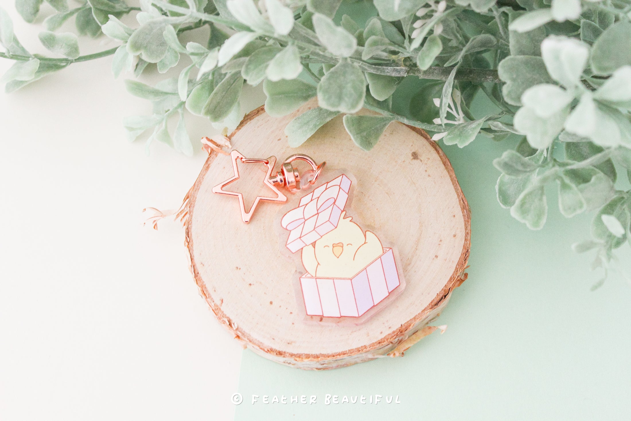 Cockatiel in A Box - Acrylic Keychain