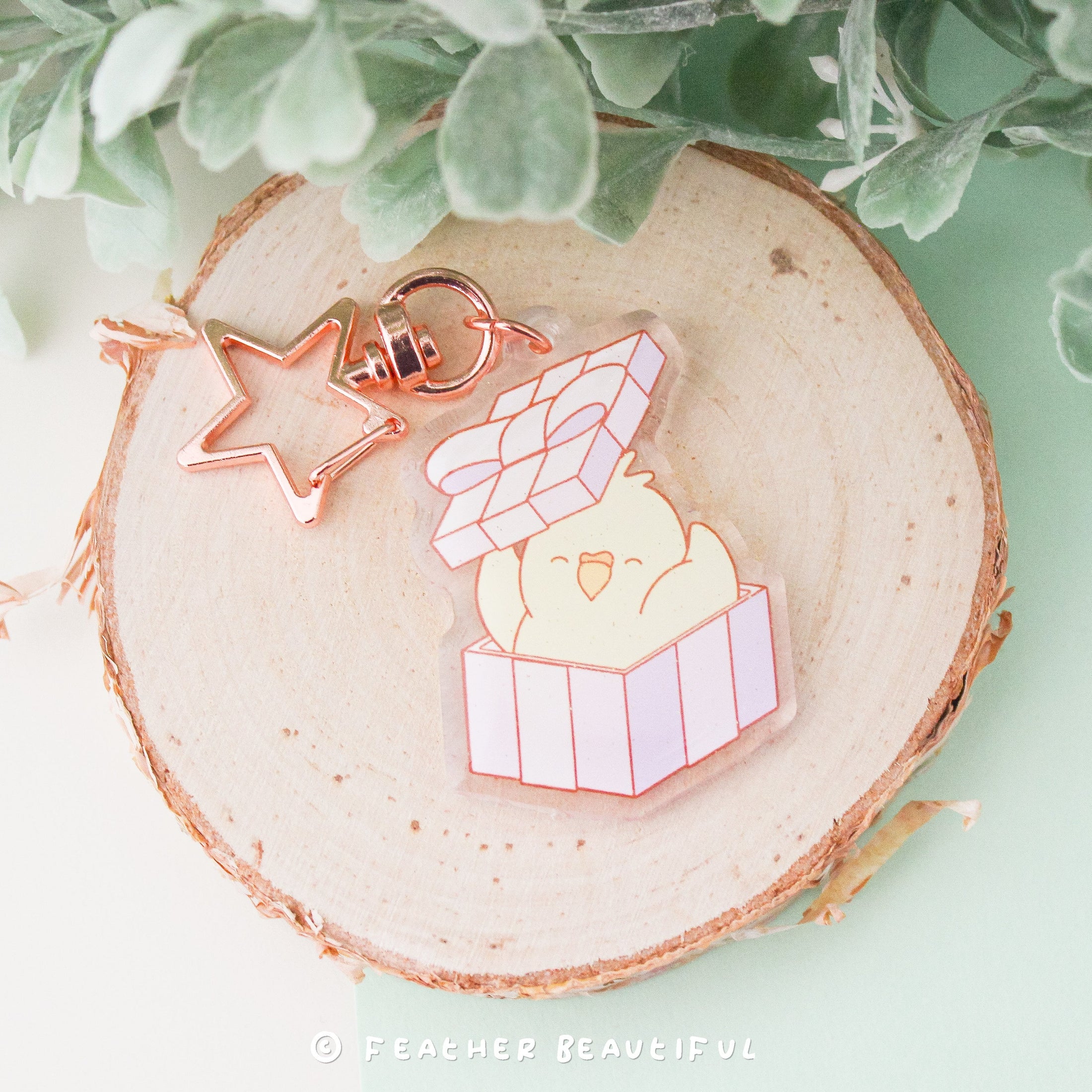 Cockatiel in A Box - Acrylic Keychain