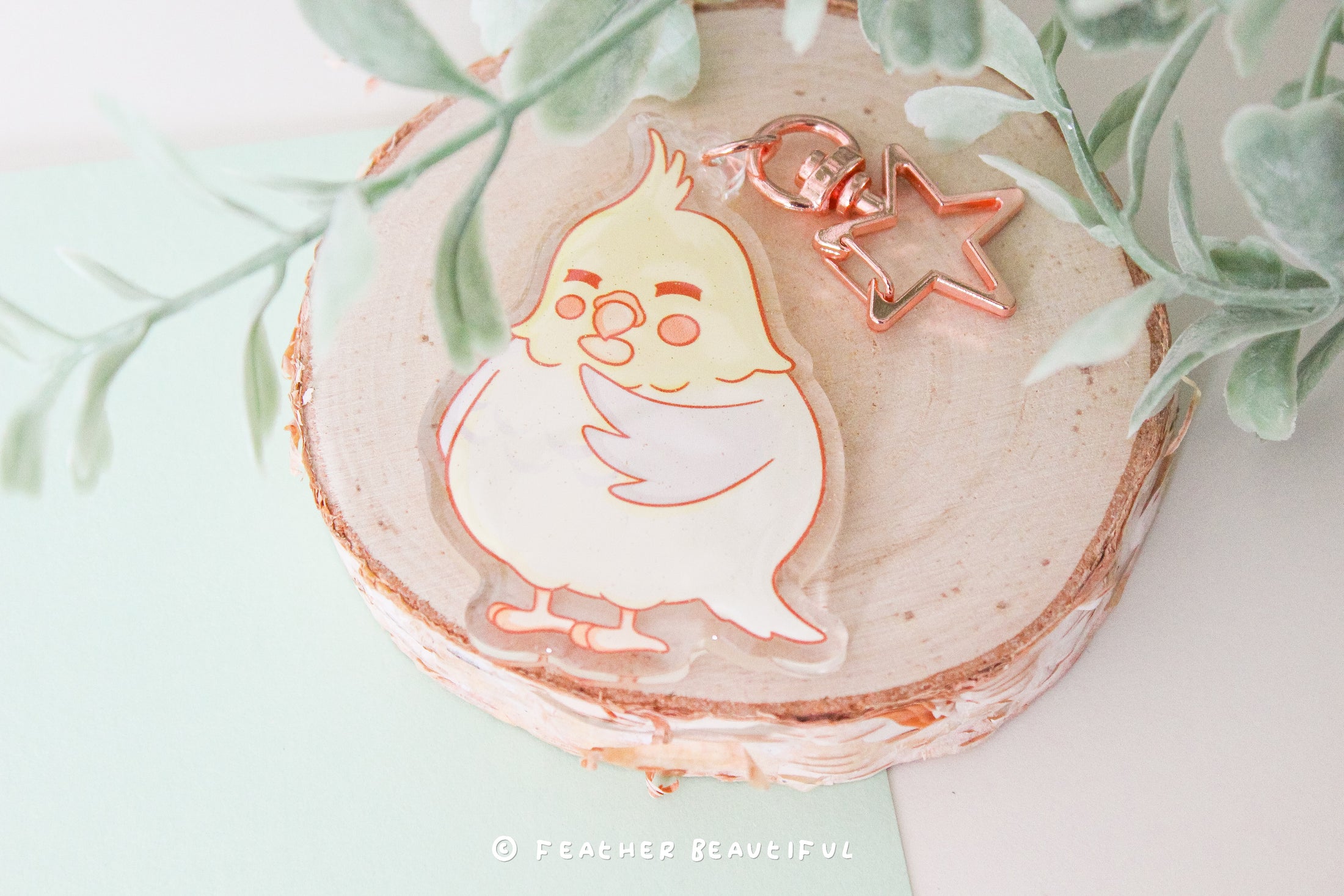 Cockatiel With Seed - Acrylic Keychain