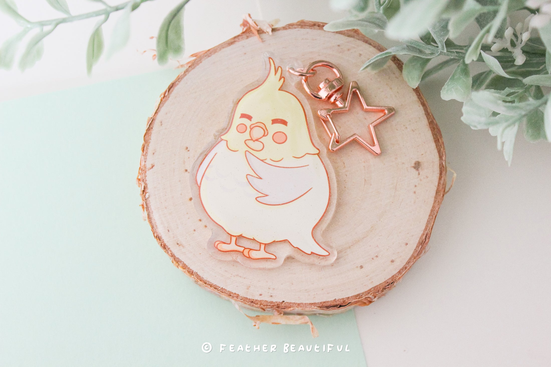 Cockatiel With Seed - Acrylic Keychain