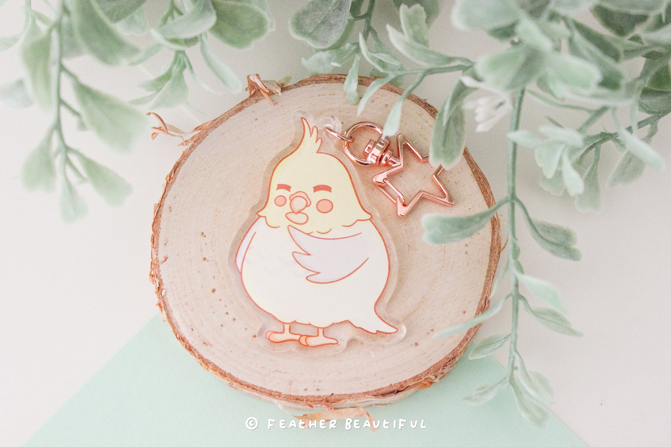 Cockatiel With Seed - Acrylic Keychain