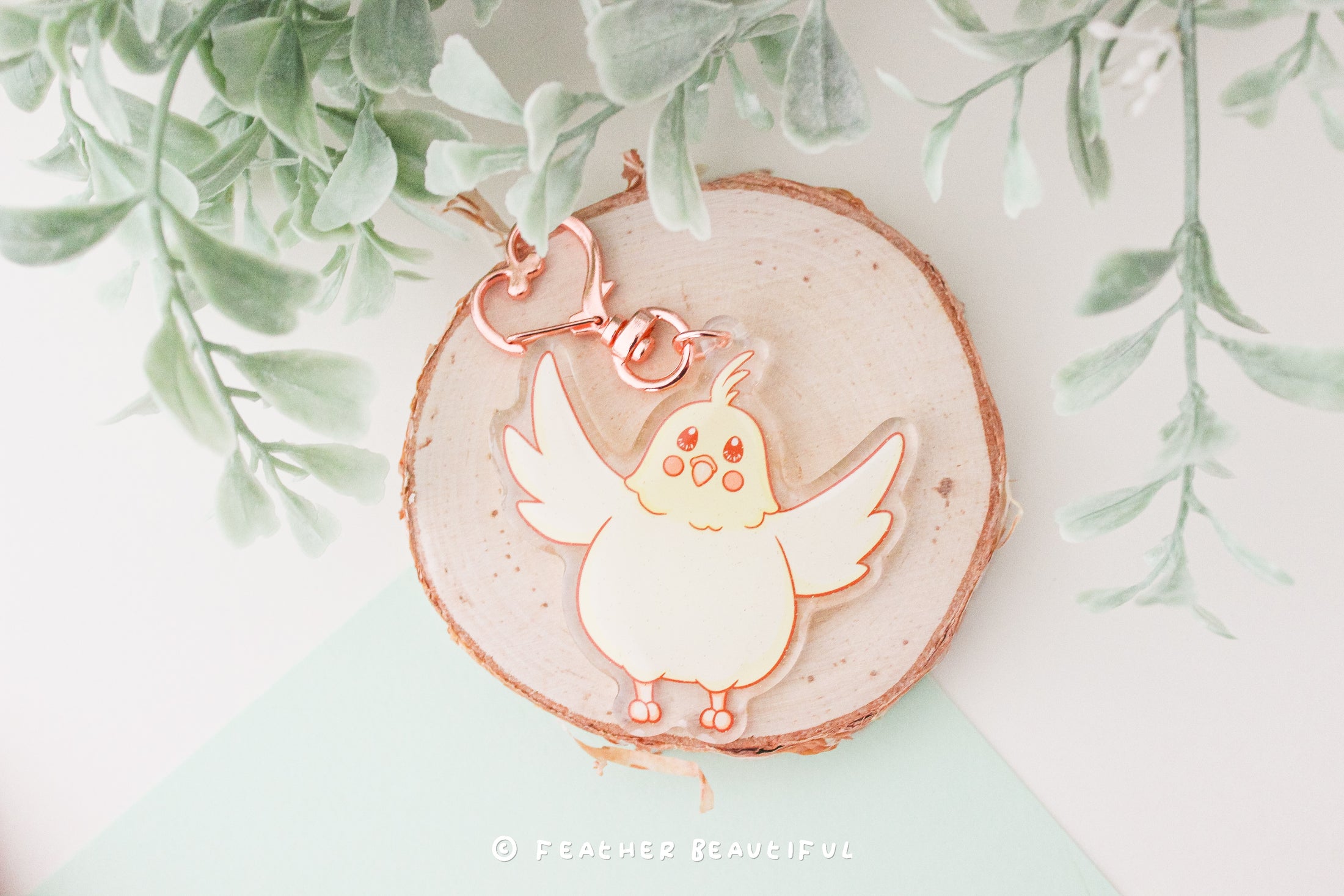 Wings Open Cockatiel - Acrylic Keychain