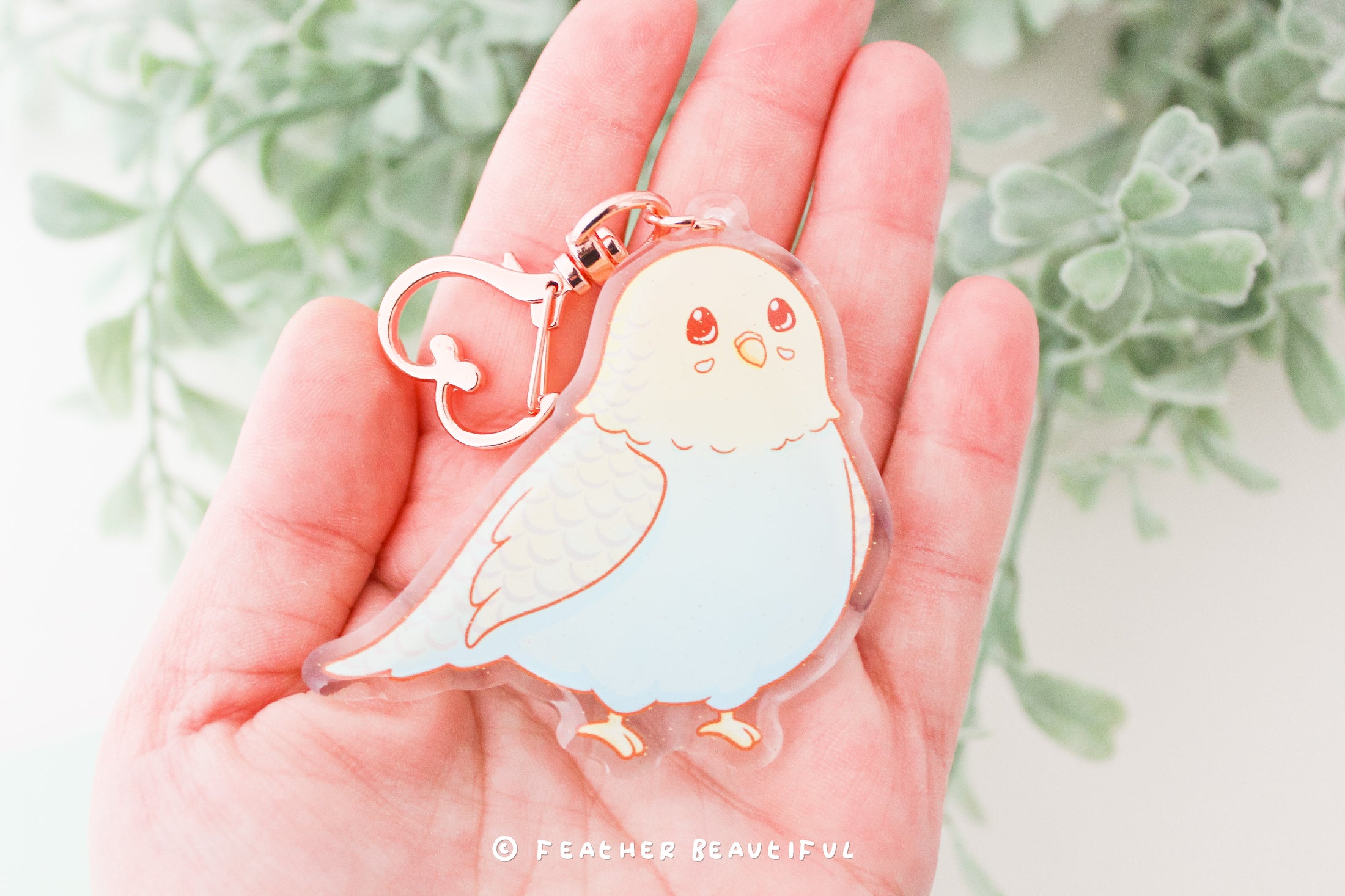 Blue Budgie - Acrylic Keychain