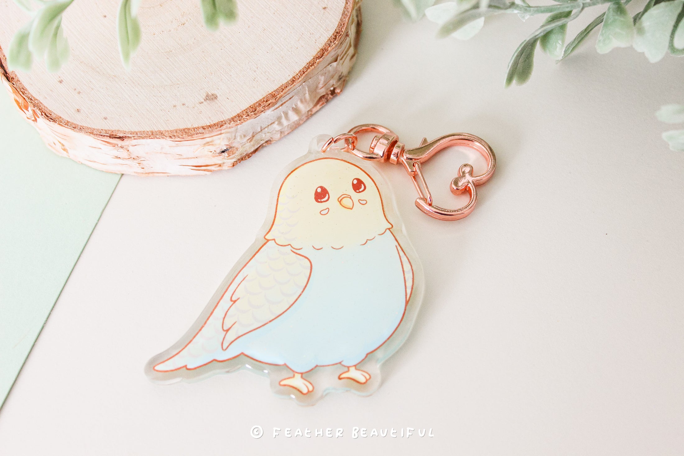 Blue Budgie - Acrylic Keychain