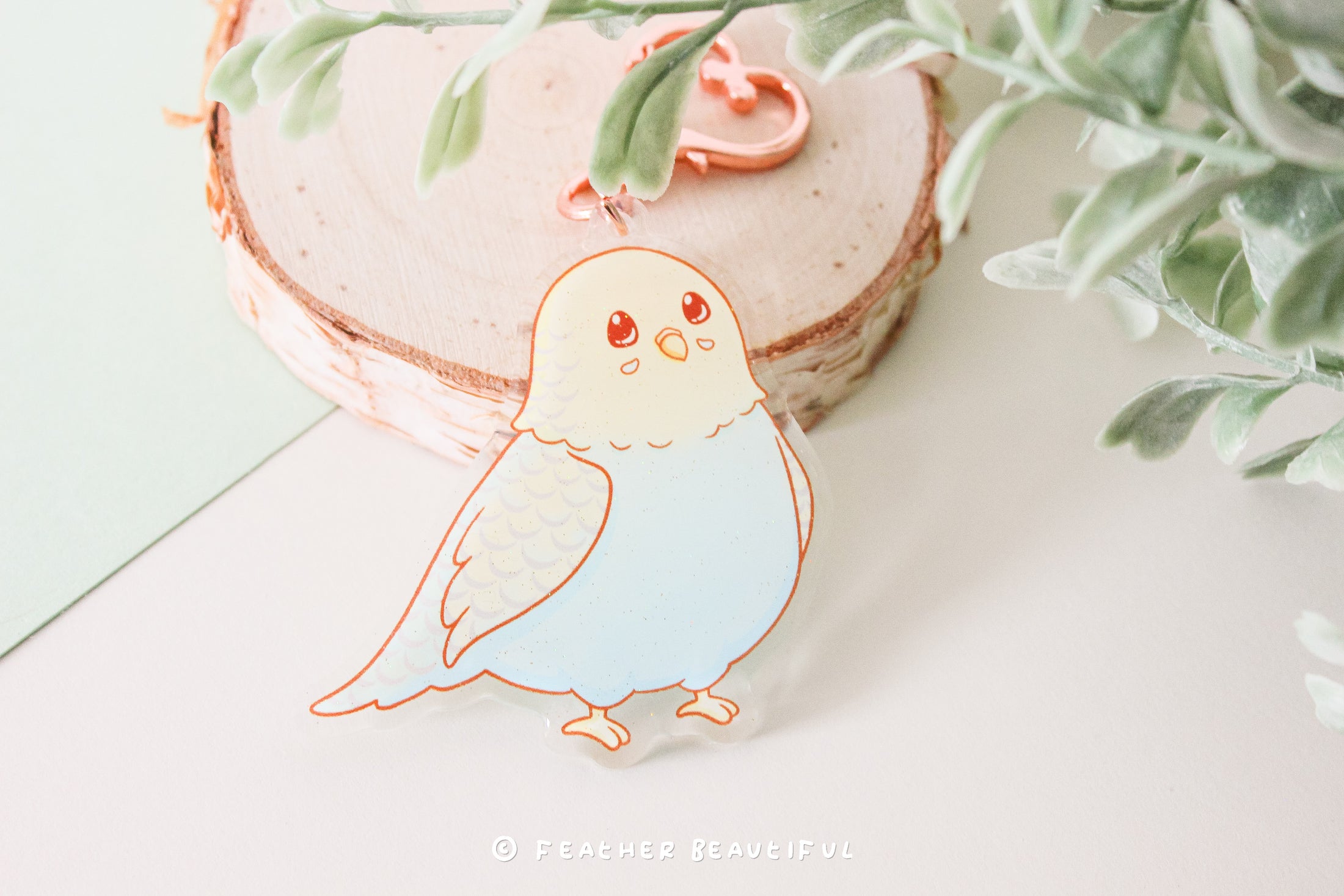 Blue Budgie - Acrylic Keychain