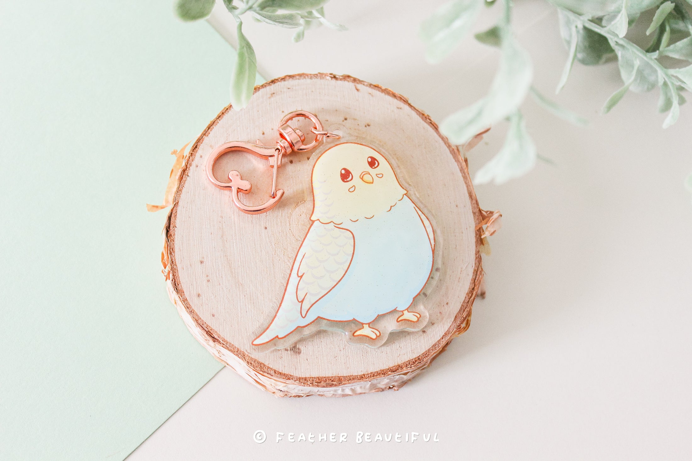 Blue Budgie - Acrylic Keychain