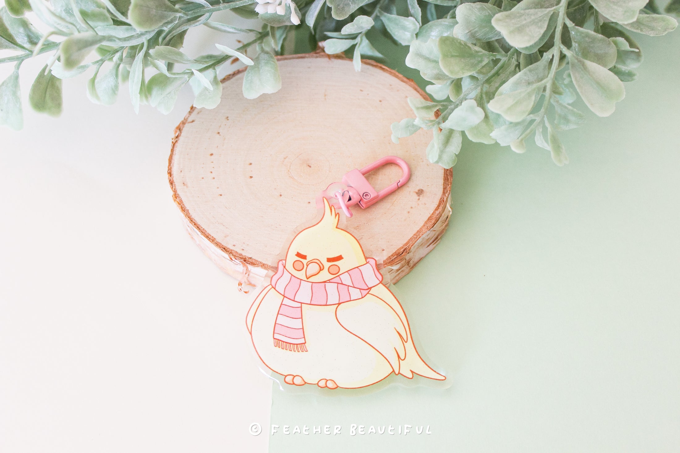 Cockatiel With Scarf - Acrylic Keychain