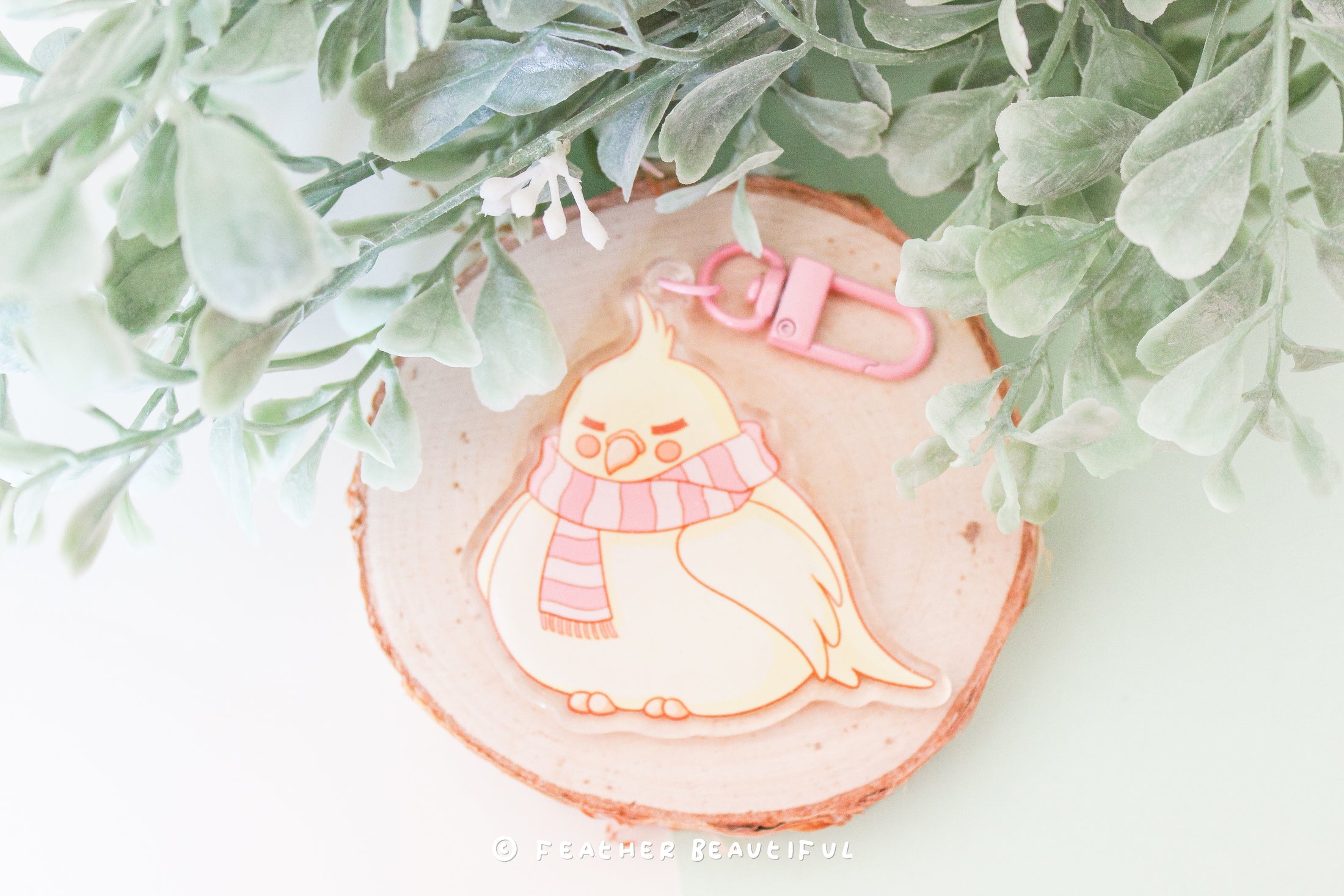Cockatiel With Scarf - Acrylic Keychain