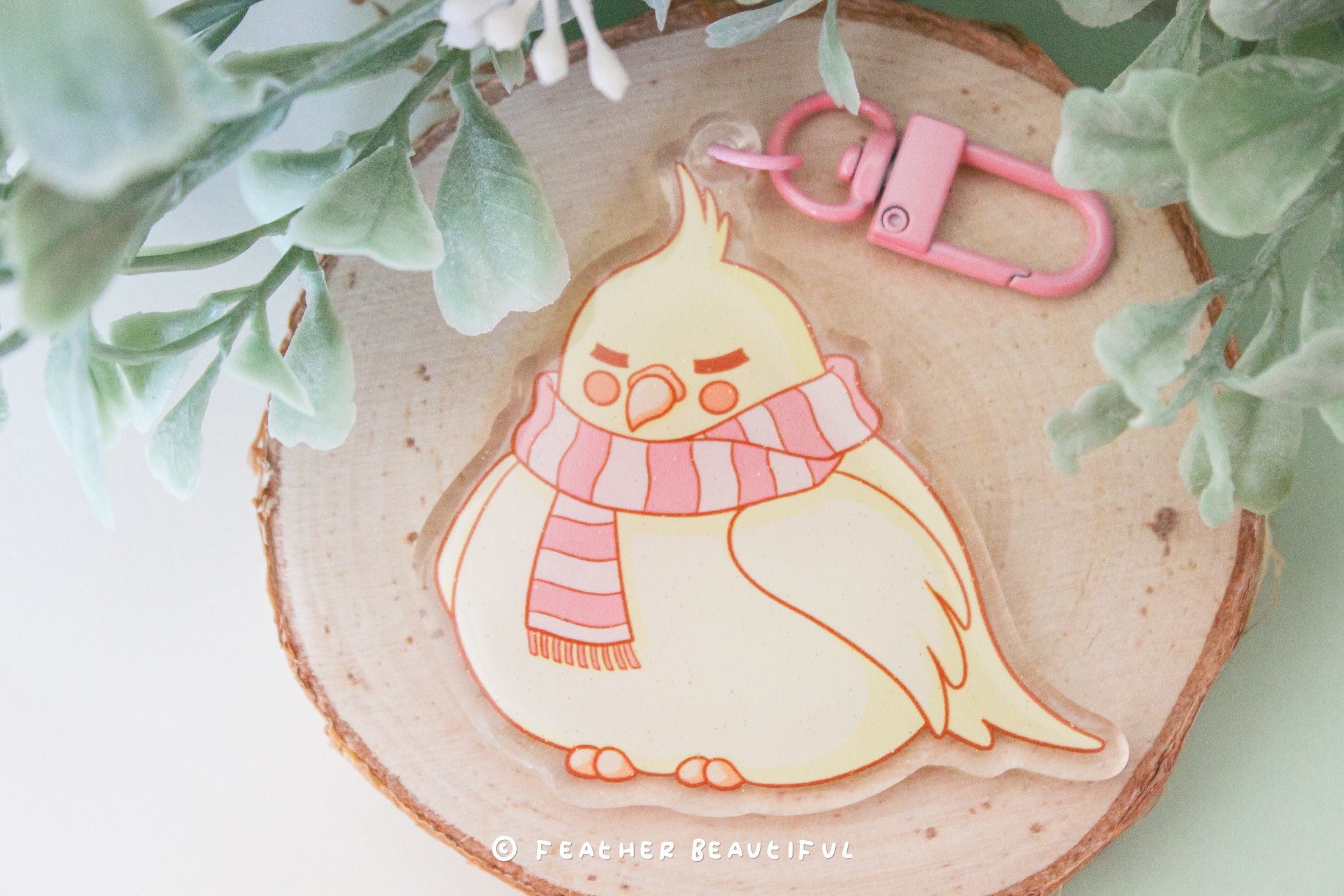 Cockatiel With Scarf - Acrylic Keychain
