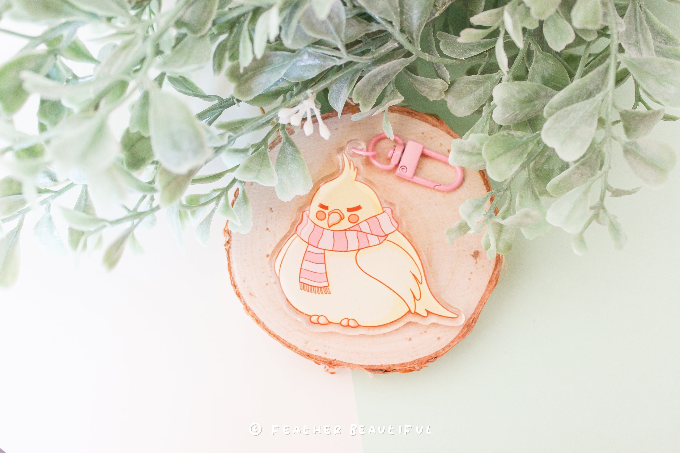 Cockatiel With Scarf - Acrylic Keychain