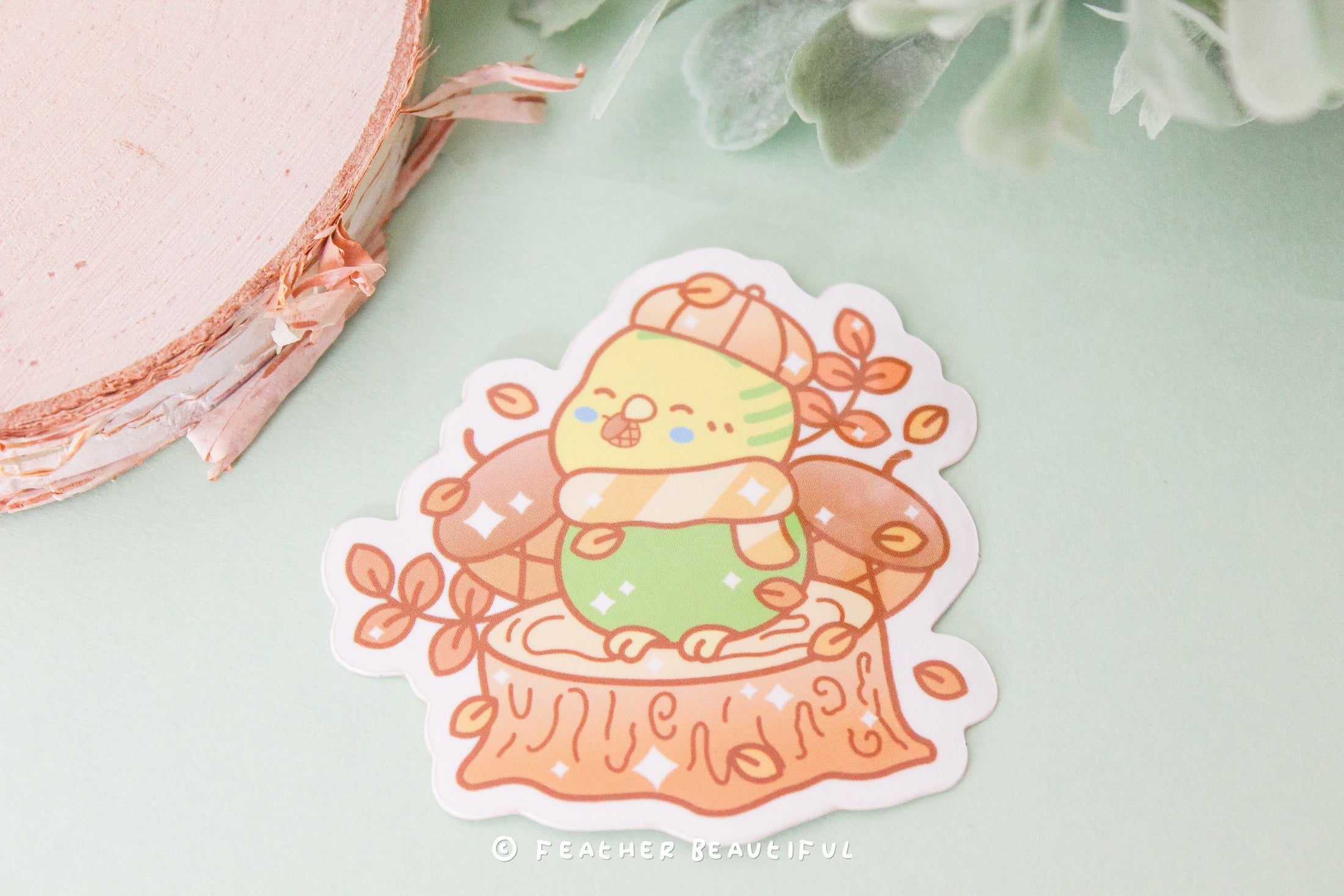 Autumn Budgie - Sticker