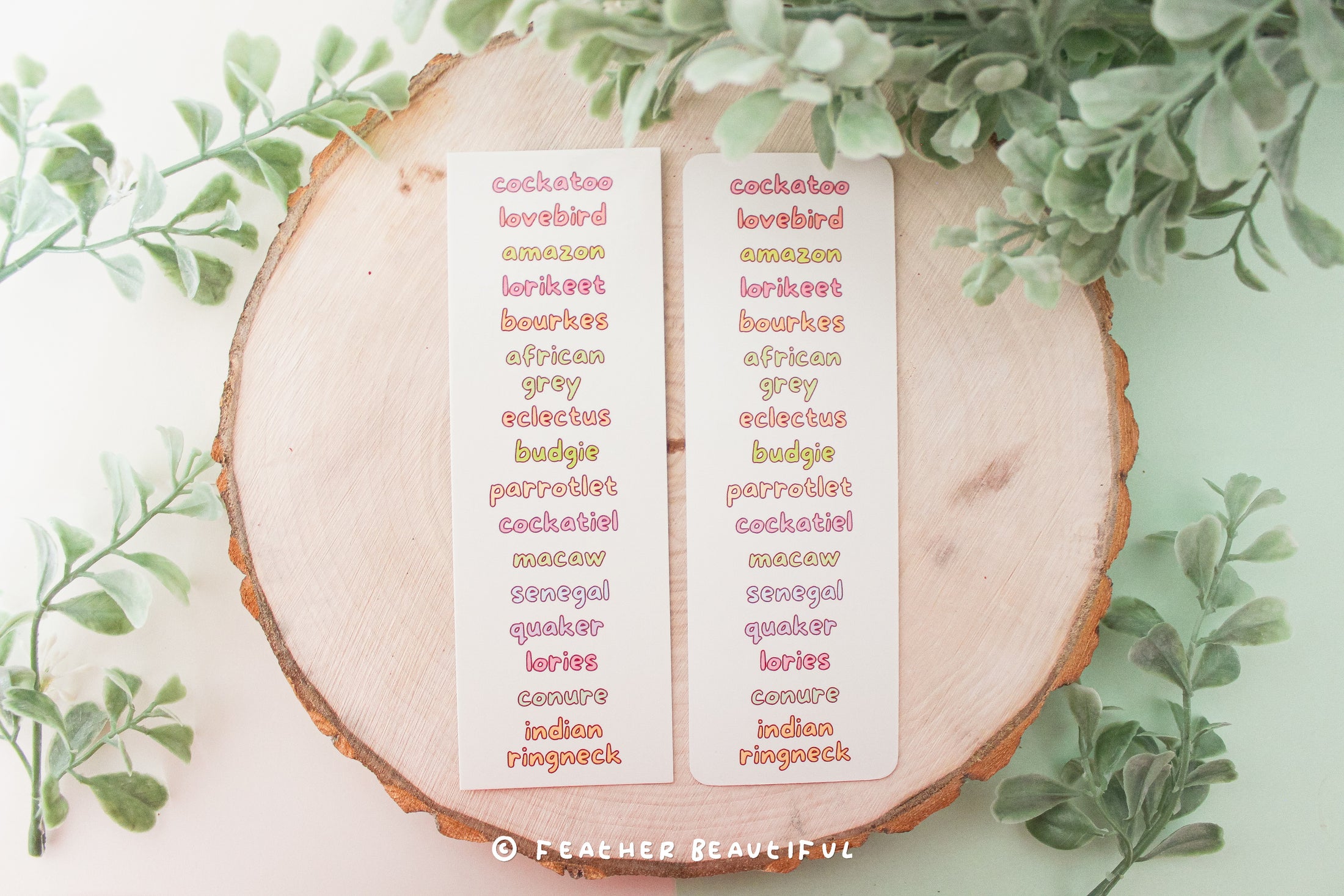 Different Parrot Species - Bookmark