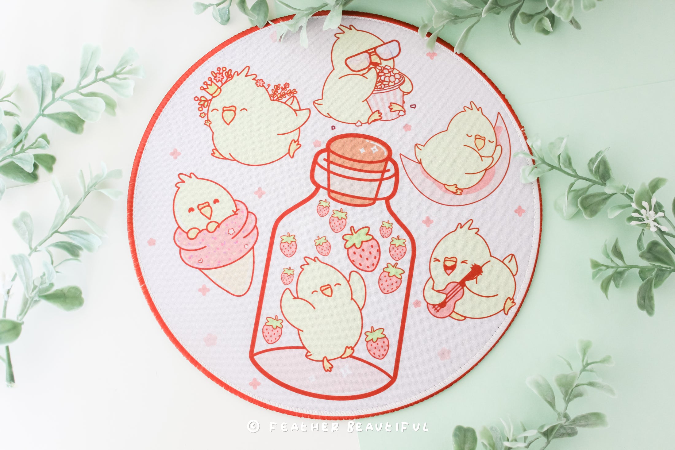 Kawaii Yellow Cockatiel - Mouse Mat