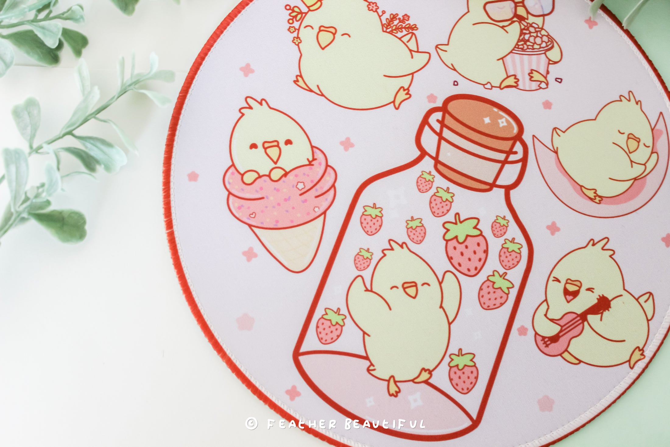 Kawaii Yellow Cockatiel - Mouse Mat