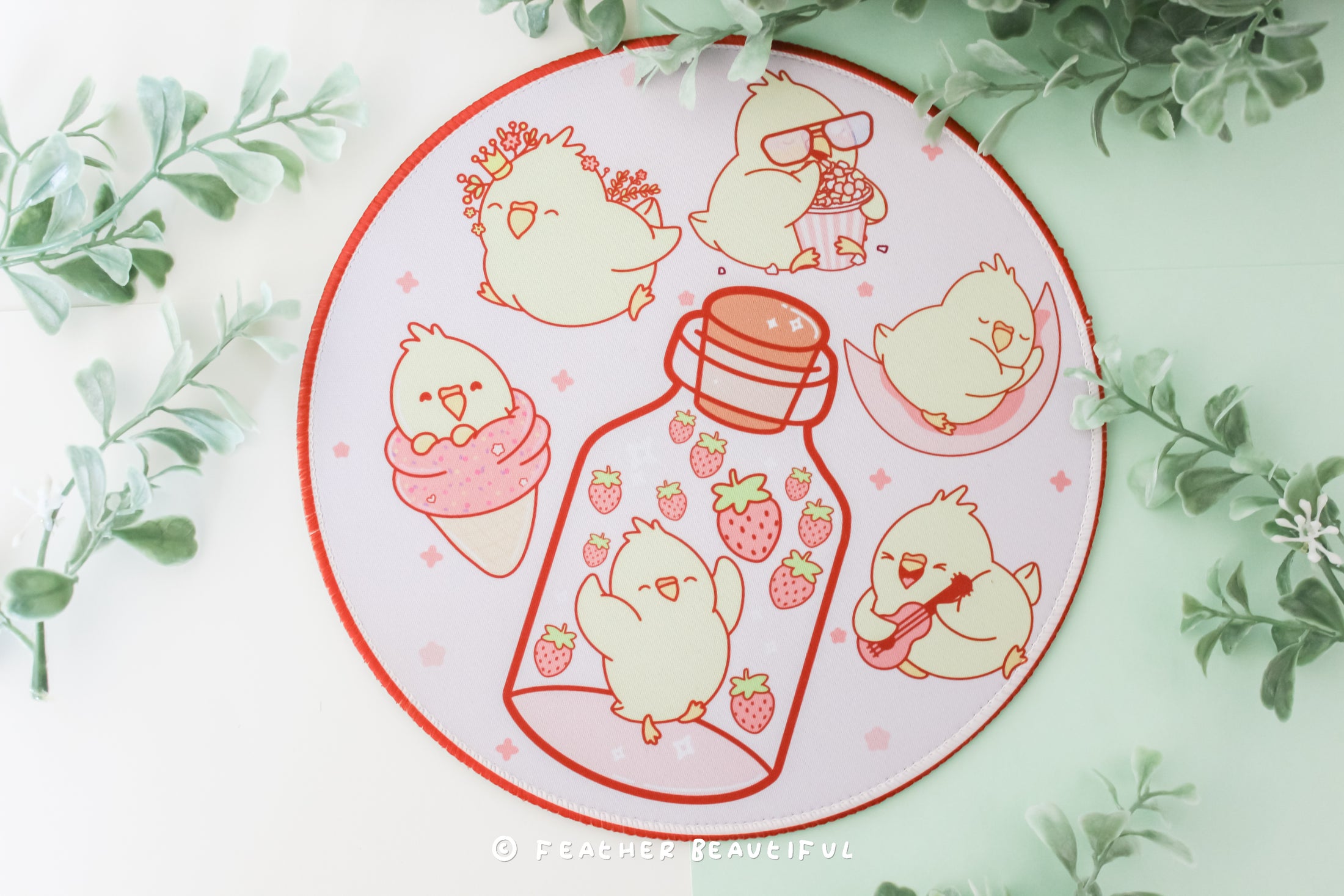 Kawaii Yellow Cockatiel - Mouse Mat