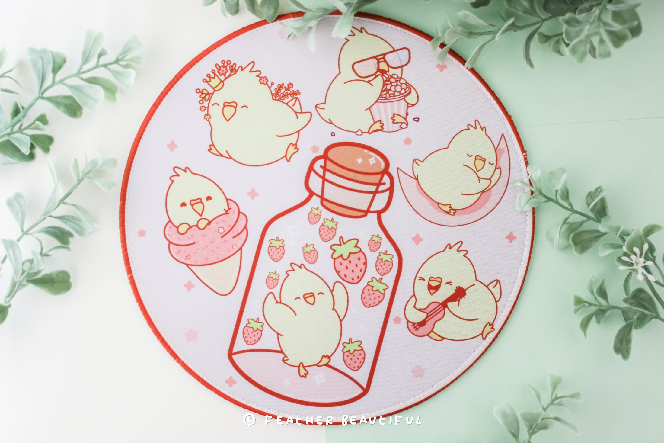 Kawaii Yellow Cockatiel - Mouse Mat