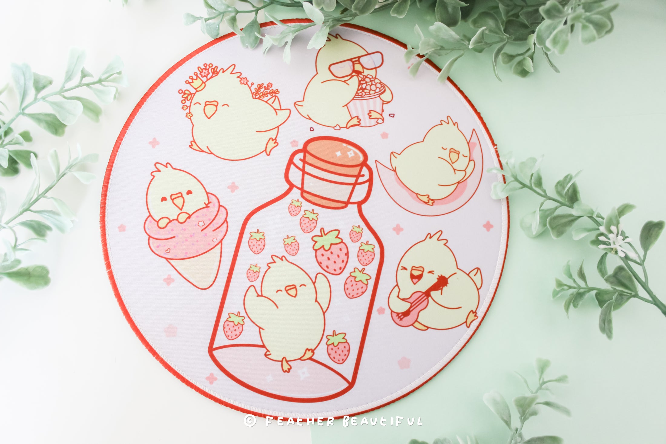 Kawaii Yellow Cockatiel - Mouse Mat