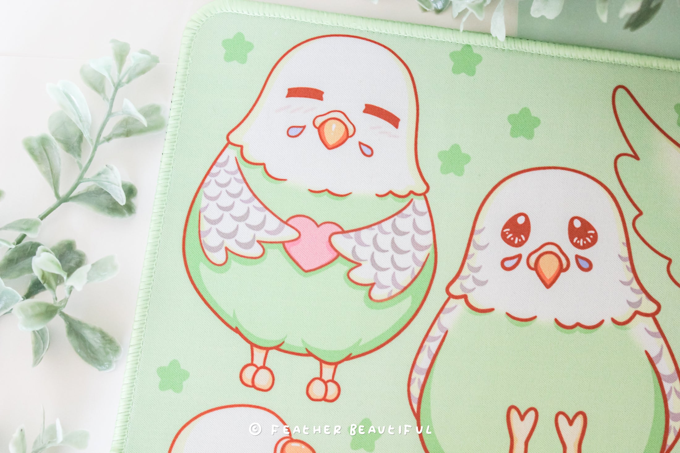 Green Budgie - Mouse Mat