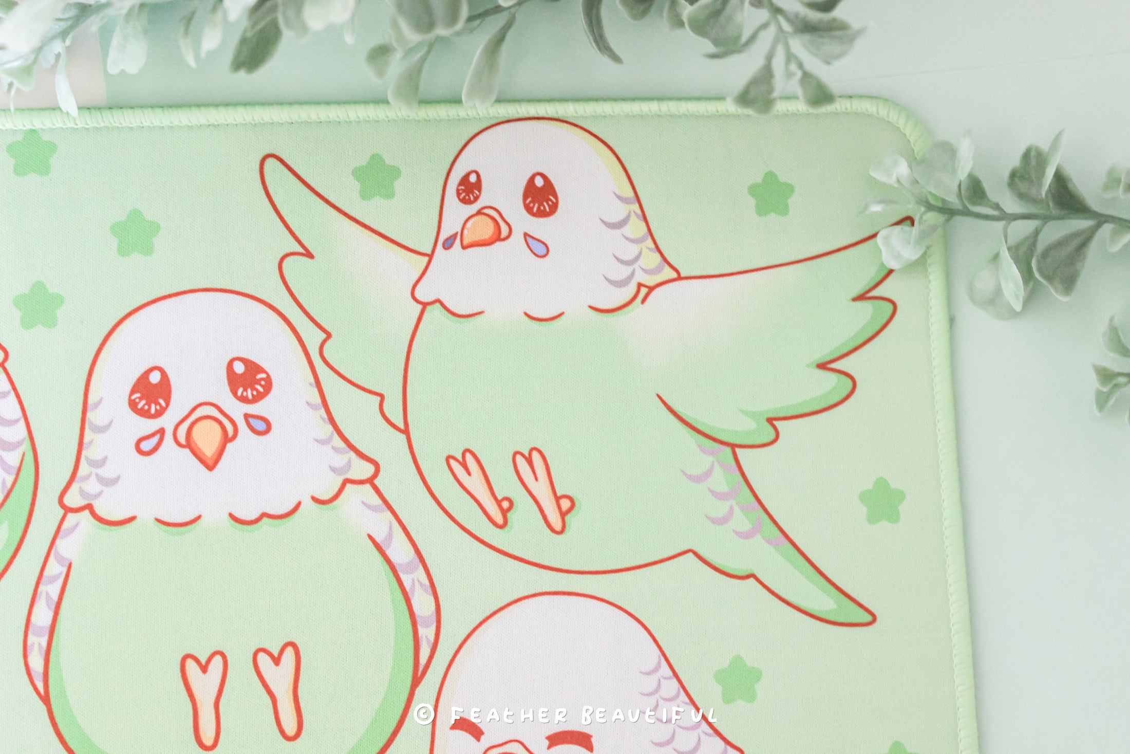 Green Budgie - Mouse Mat