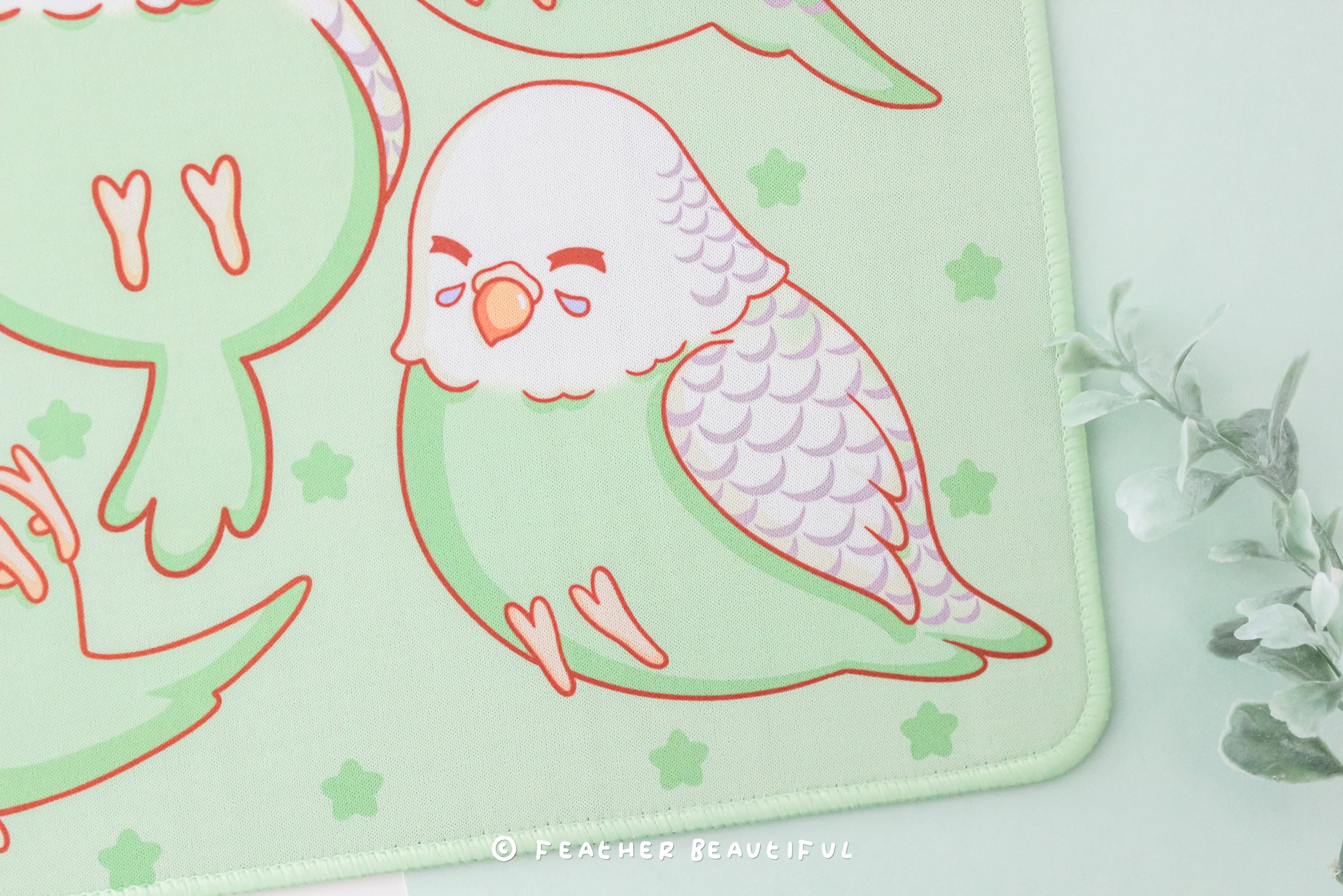 Green Budgie - Mouse Mat